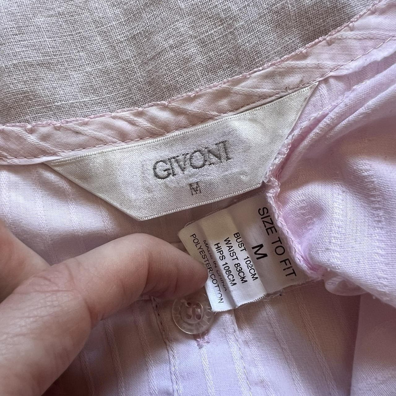 Vintage Givoni Pink Cotton Blend Nightie Dress Embroidered Cottagecore Boho M 12 — photo 7 of 8