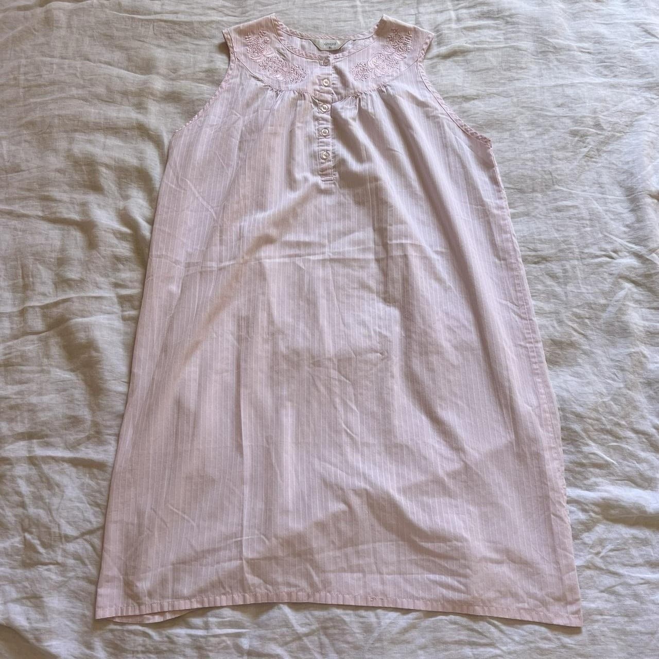 Vintage Givoni Pink Cotton Blend Nightie Dress Embroidered Cottagecore Boho M 12 — photo 8 of 8