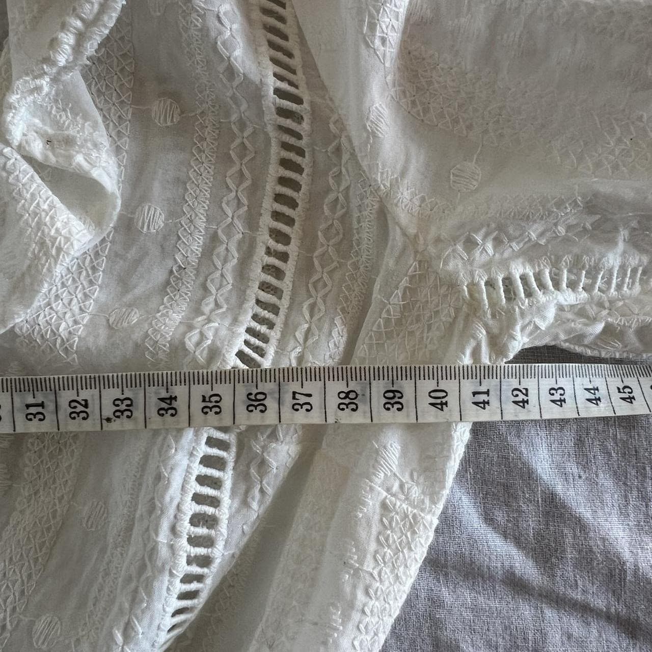 Kookai White Cotton Eyelet Lace Wrap Blouse Cottagecore Ruffle Summer Top 34 6 — photo 5 of 8
