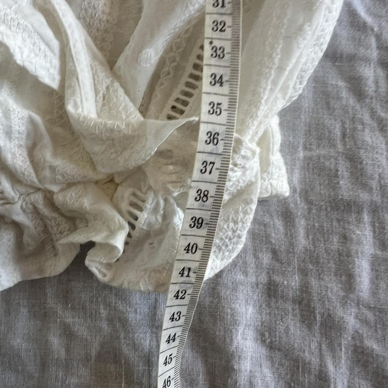 Kookai White Cotton Eyelet Lace Wrap Blouse Cottagecore Ruffle Summer Top 34 6 — photo 6 of 8