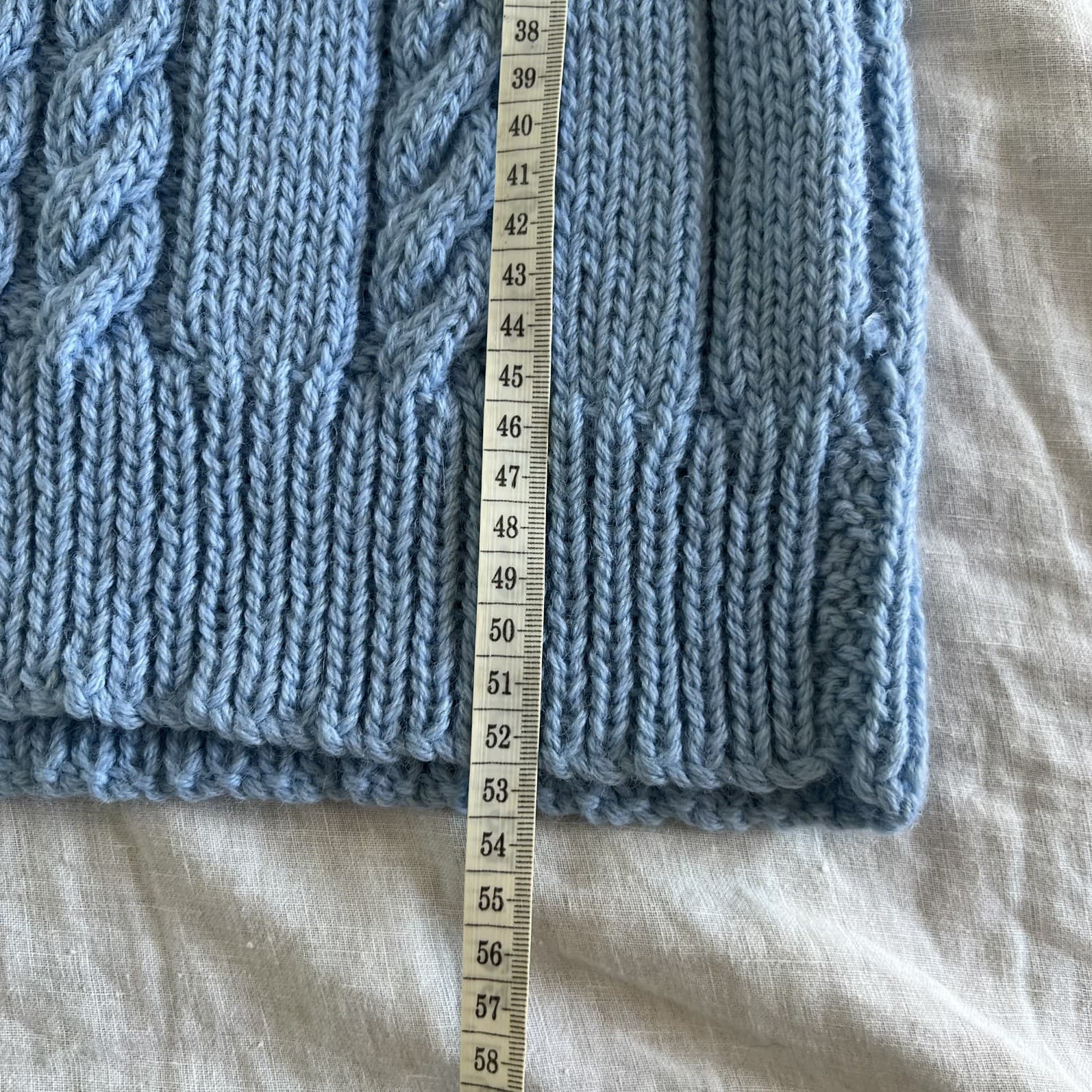 Handmade Cable Knit Sweater Vest Blue V-Neck Cotton Blend Tank Vintage Style XS — photo 2 of 9
