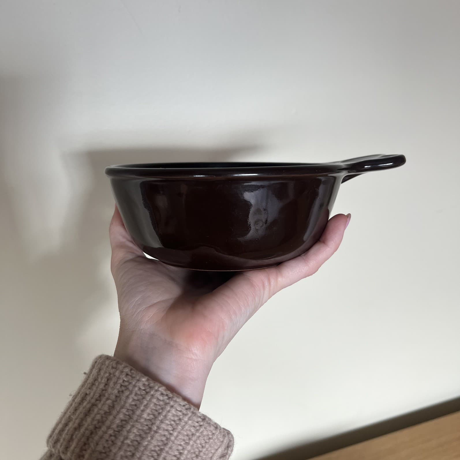 Vintage 70s Japan Stoneware Soup Bowls Set 2 Tonsui Single Handle Cereal Meal — photo 3 of 12