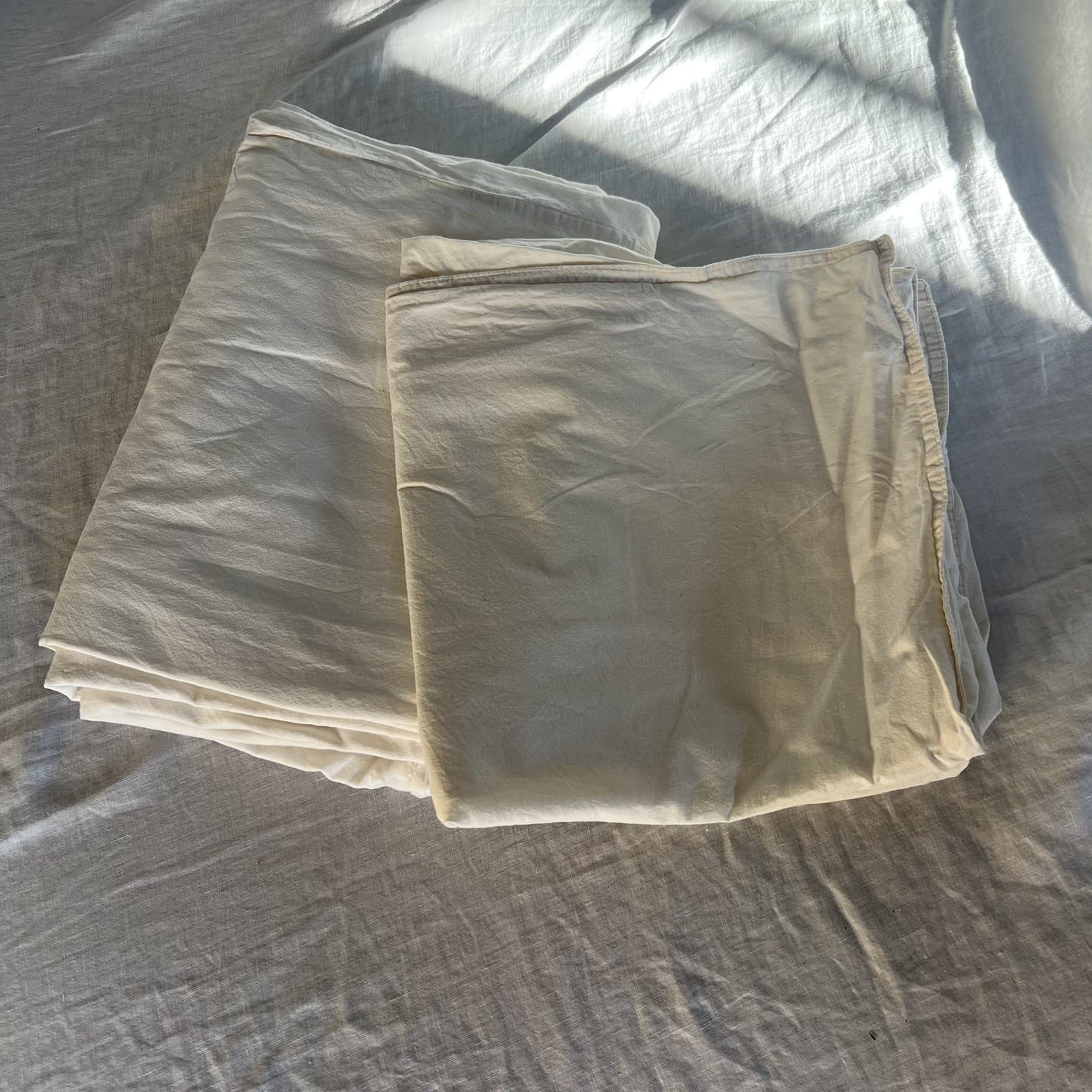 H&M Home Single Duvet Quilt Cover Set 100% Cotton Milk Cream Ivory Minimalist — photo 1 of 6