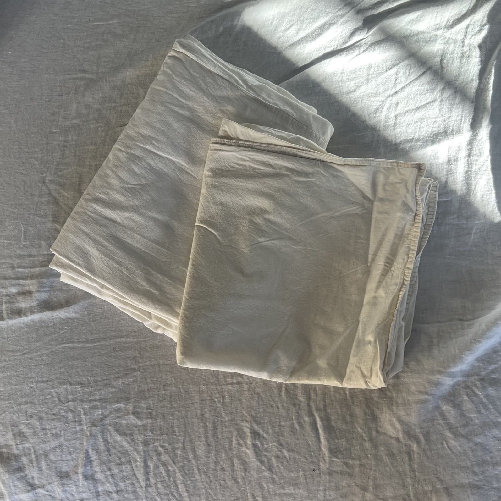 H&M Home Single Duvet Quilt Cover Set 100% Cotton Milk Cream Ivory Minimalist — photo 2 of 6