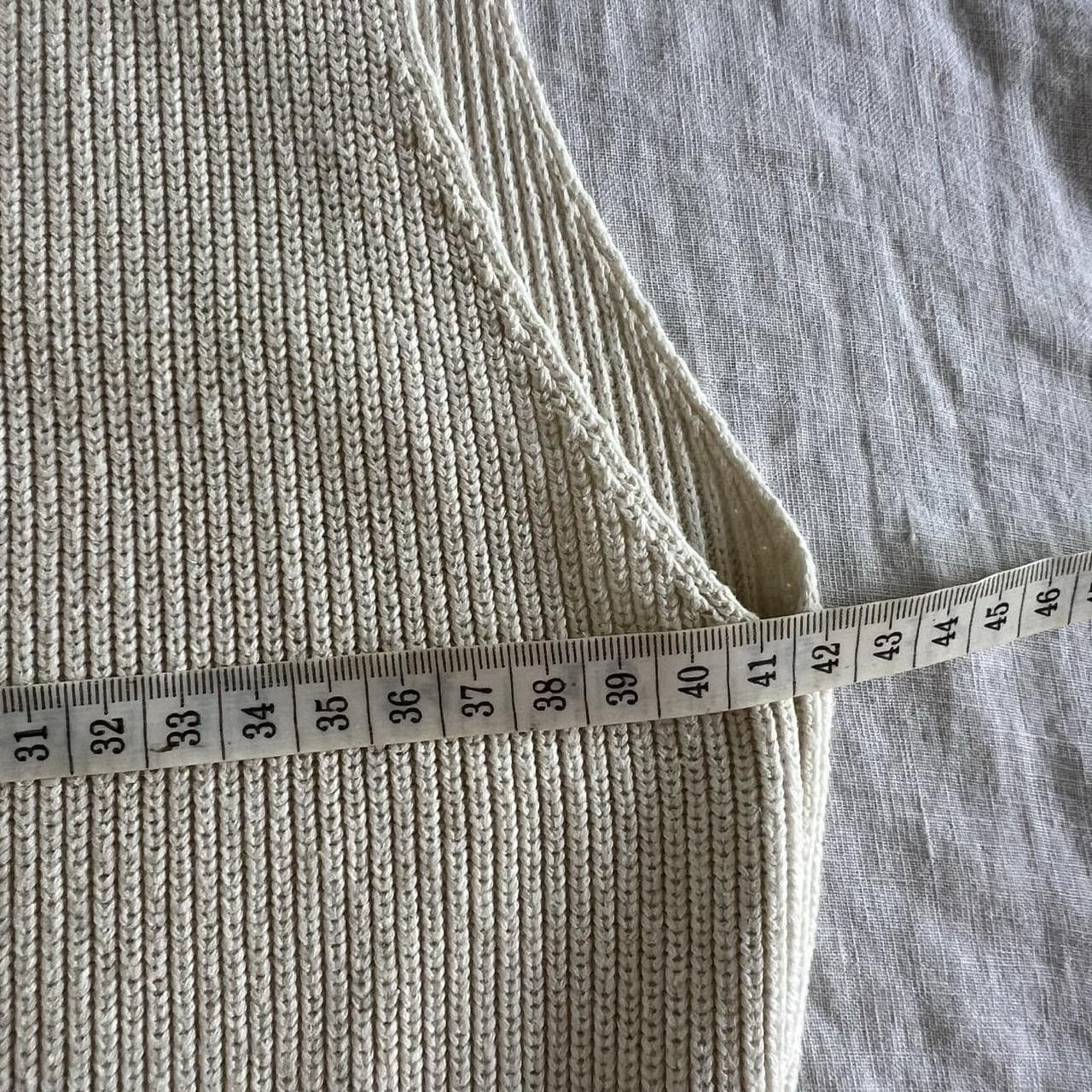 Friend of Audrey Cream White Cotton Ribbed Knit Maxi Dress M Tank Side Split — photo 5 of 8