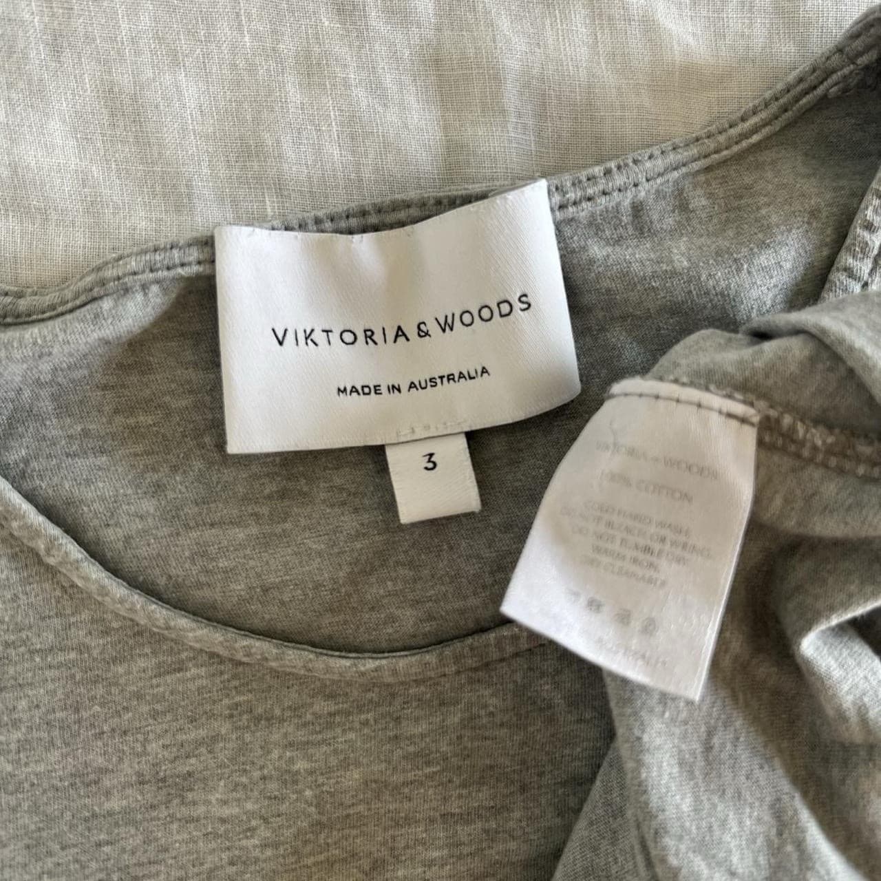 Viktoria Woods Grey Organic Cotton Tank Mini Dress 3 L Raw Edge Asymmetric Split — photo 7 of 7