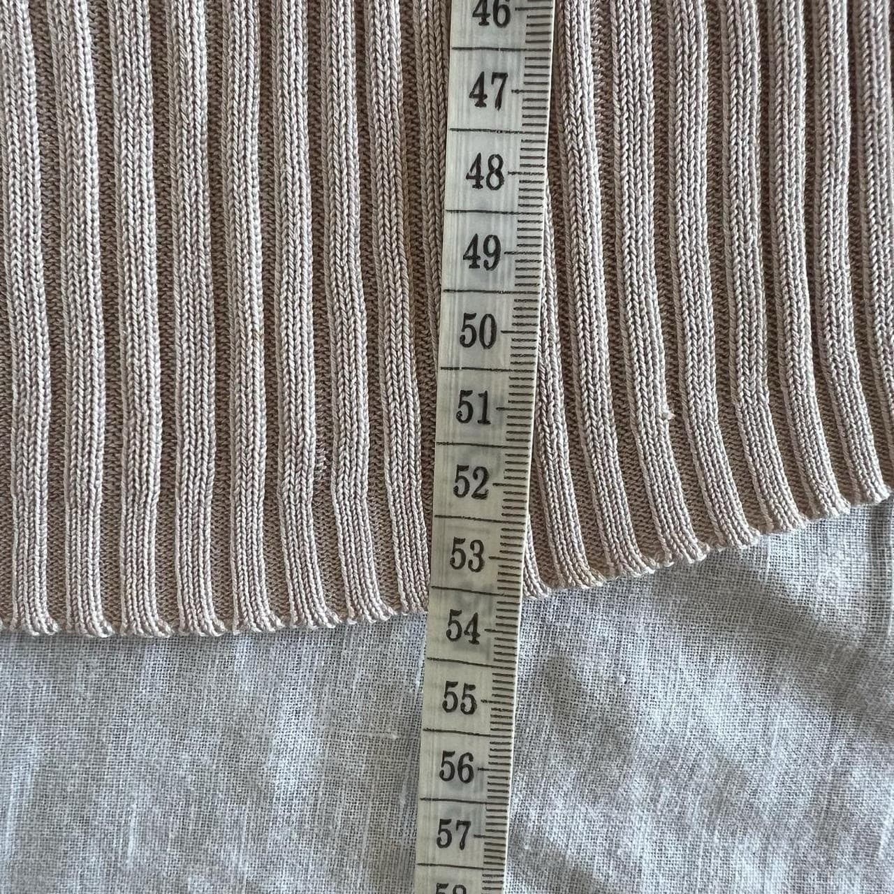 Vintage Marks & Spencer Silk Ribbed Tank Top S Beige Tan St Michael Knit Crew — photo 6 of 7