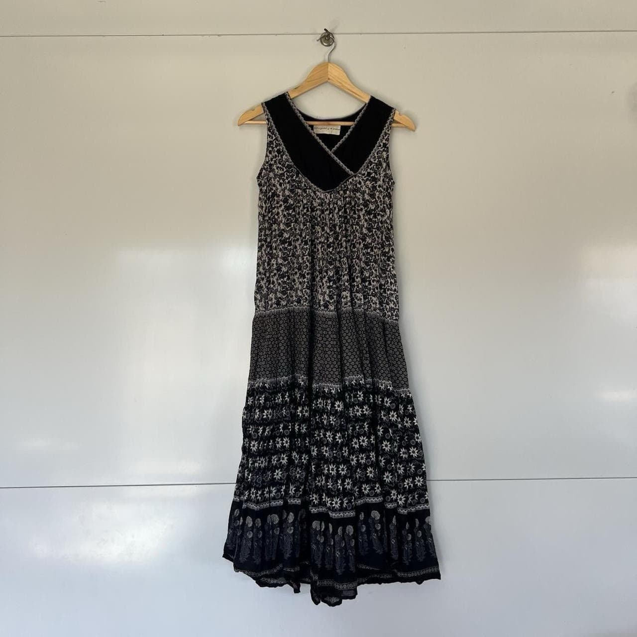 Daughters of India Maxi Dress Womens S Cotton Floral Boho Prairie Dress Romantic — photo 4 of 8