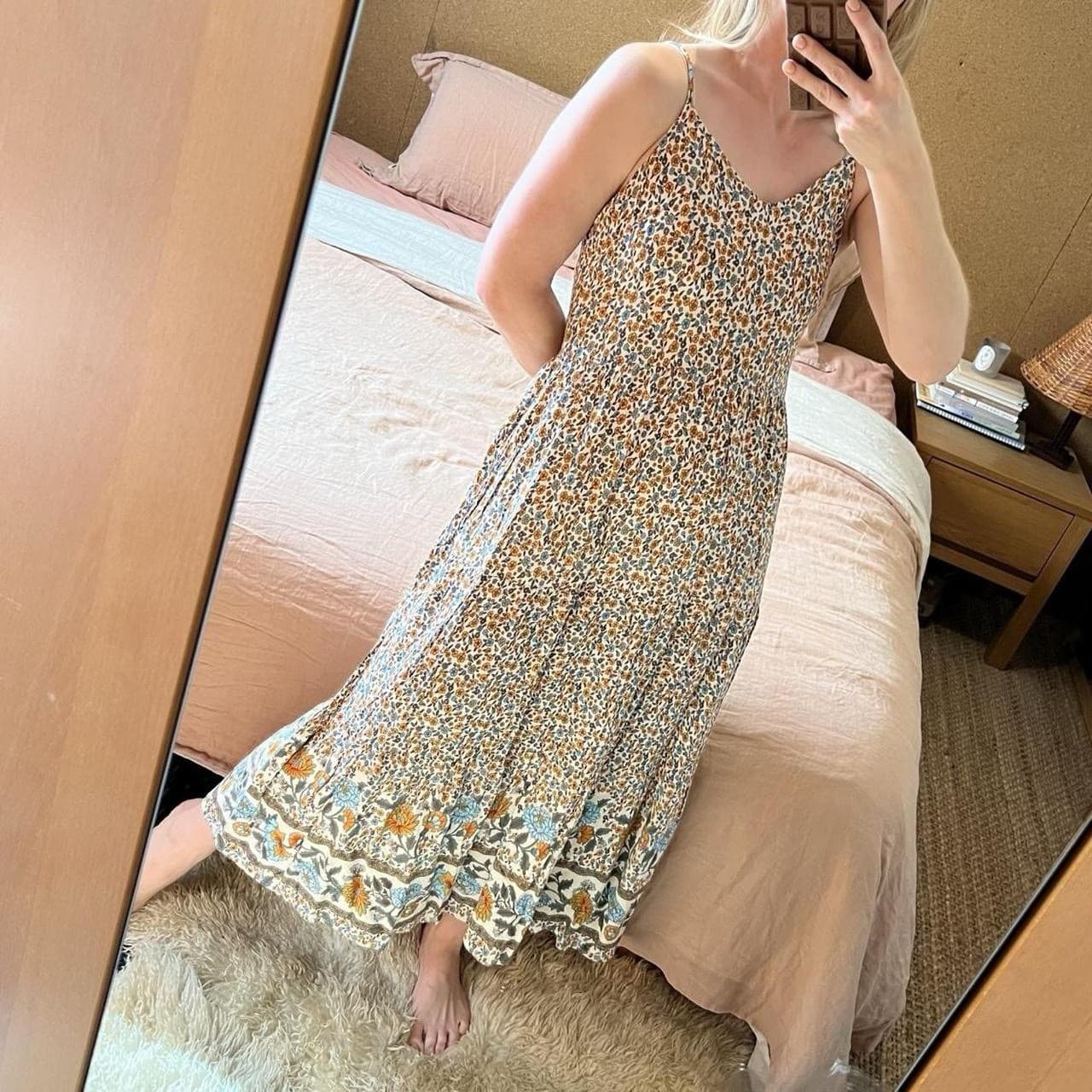 Yours Truly Floral Maxi Dress 8 S Border Print Boho Festival Rayon Spell Style — photo 1 of 8