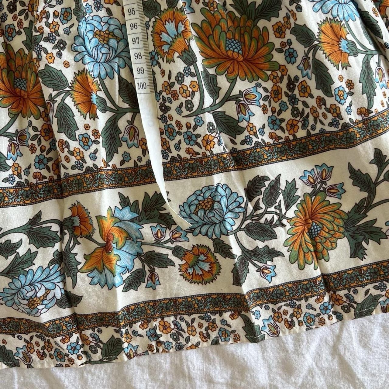 Yours Truly Floral Maxi Dress 8 S Border Print Boho Festival Rayon Spell Style — photo 7 of 8