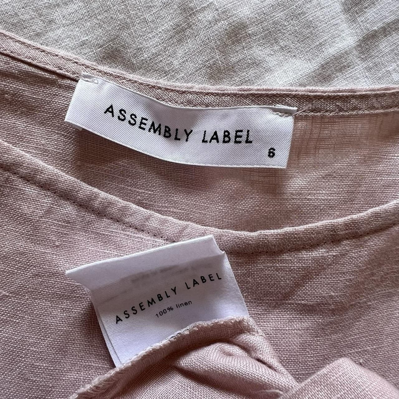 Assembly Label Pink Linen Smock Dress 6 8 S Mini Oversized Gathered Babydoll — photo 8 of 8