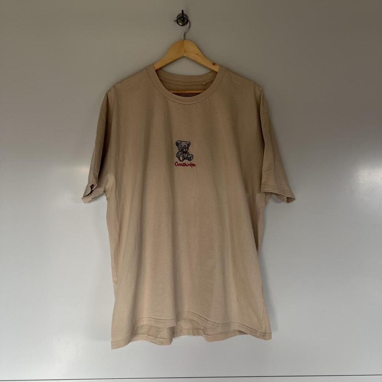 Brothers Design Overthinker Bear Embroidered T Shirt Beige Organic XXL Oversized — photo 8 of 8