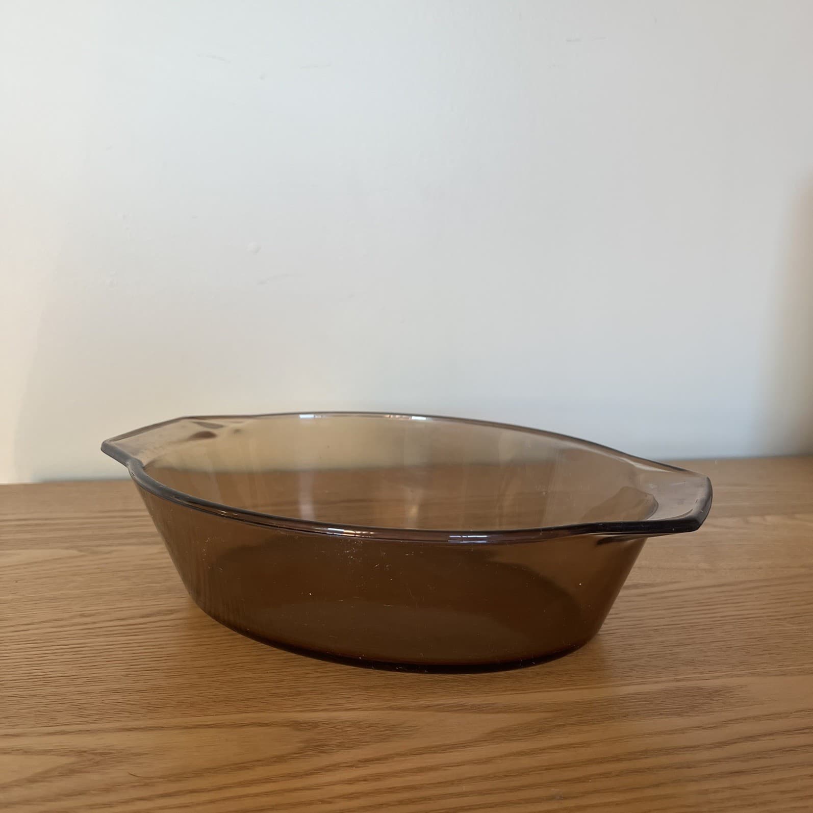 Vintage Pyrex England Amber Glass Oval Casserole Dish Brown Baking Bowl Retro — photo 3 of 9
