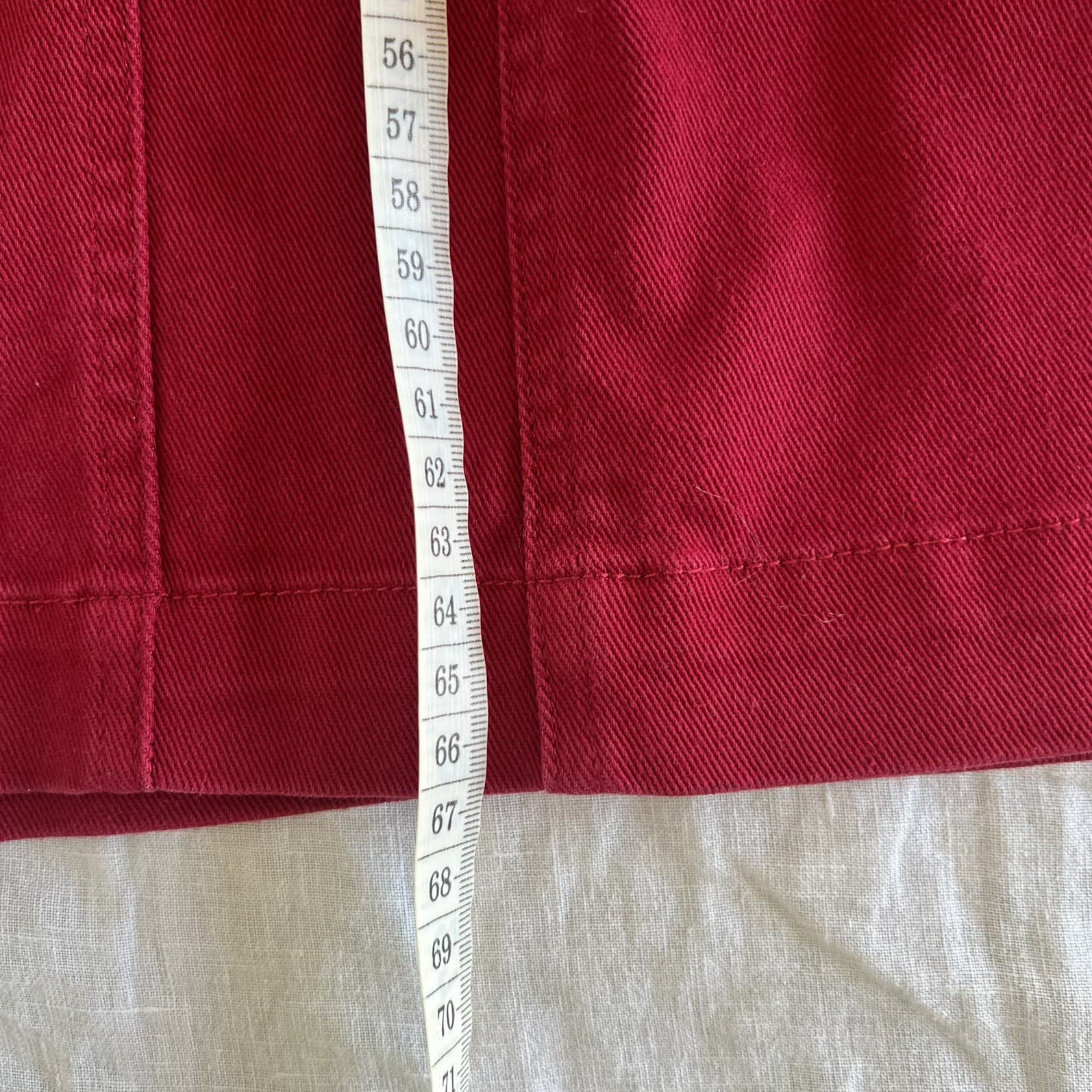 Vintage Sara Red Cotton Chore Coat Jacket Shacket French Workwear Prairie 3XL — photo 6 of 9