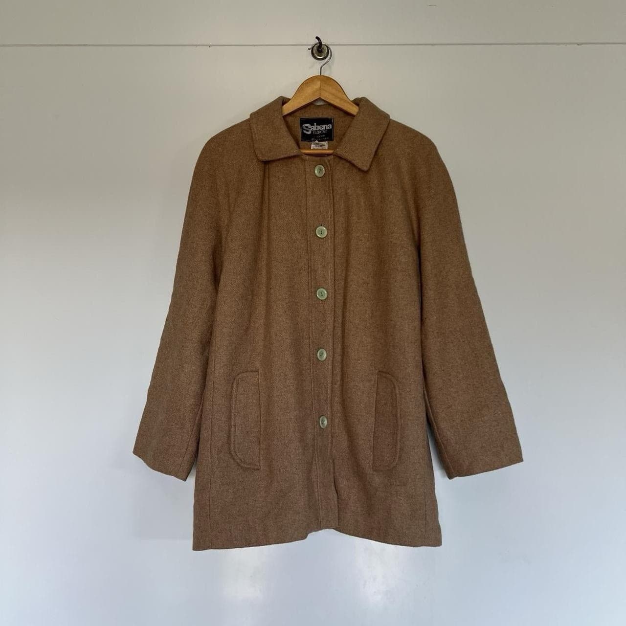 Vintage Sabena Camel Wool Blend Coat Jacket 90s Minimalist Seoul Quiet Luxury 10 — photo 3 of 7