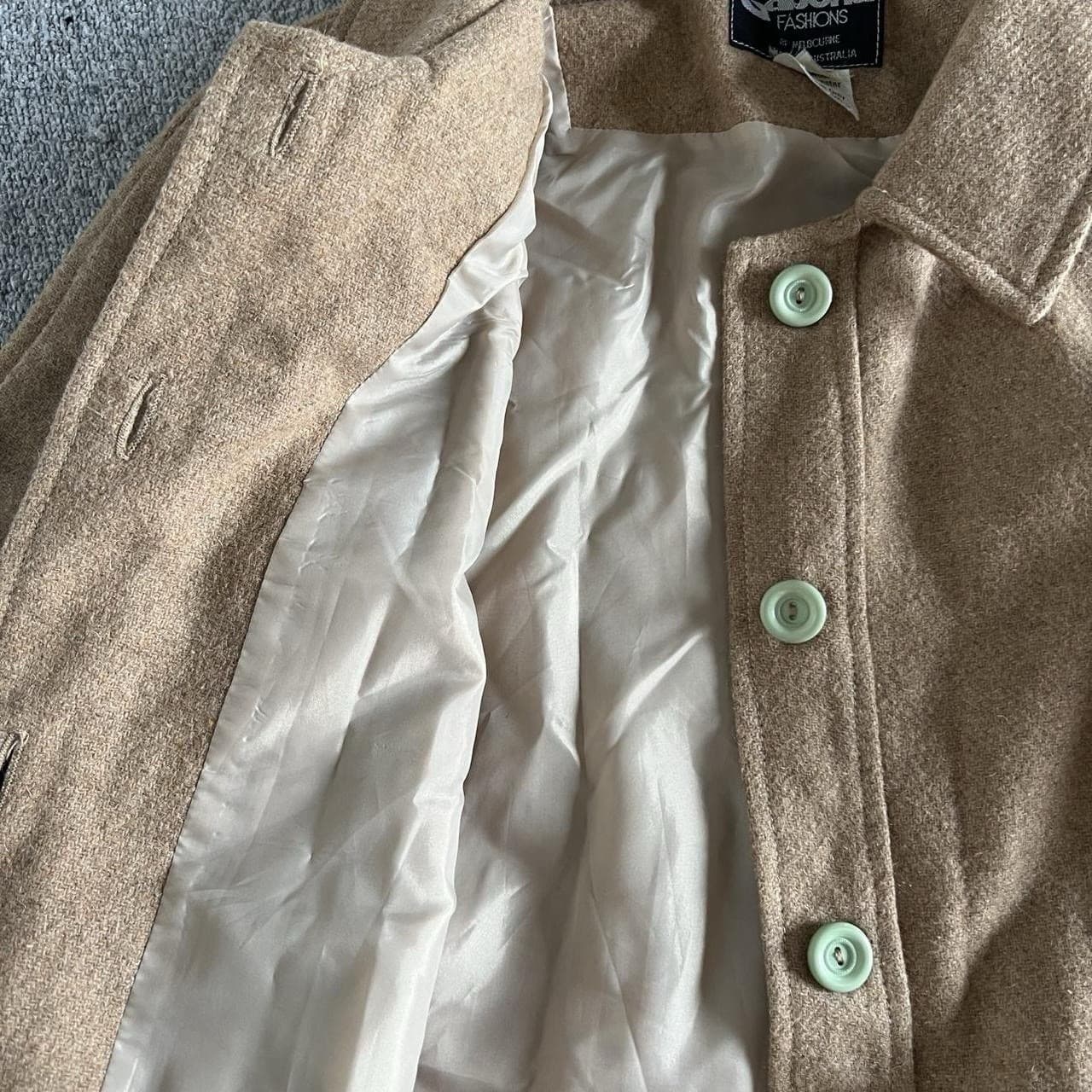 Vintage Sabena Camel Wool Blend Coat Jacket 90s Minimalist Seoul Quiet Luxury 10 — photo 5 of 7