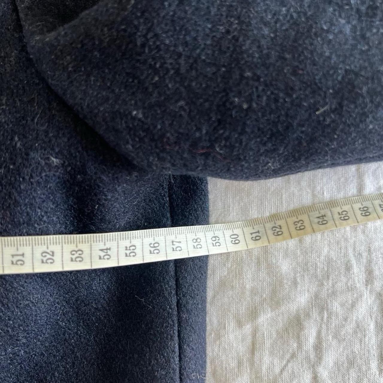 Vintage Navy Heavy Wool Coat Paisley Lining Prairie Heirloom Boxy XL Academia — photo 4 of 6