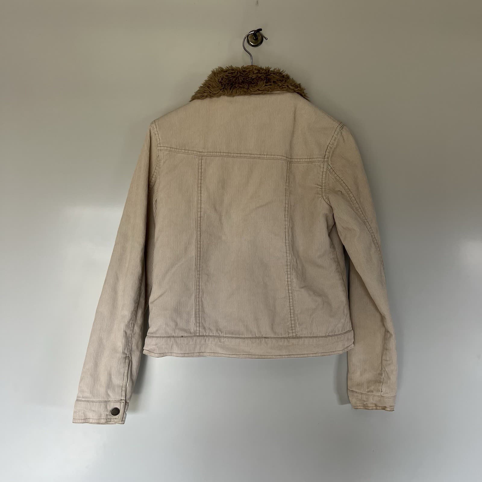 Vintage Cream Corduroy Sherpa Barn Jacket Prairie Heirloom Cord Chore Coat 10 — photo 5 of 8