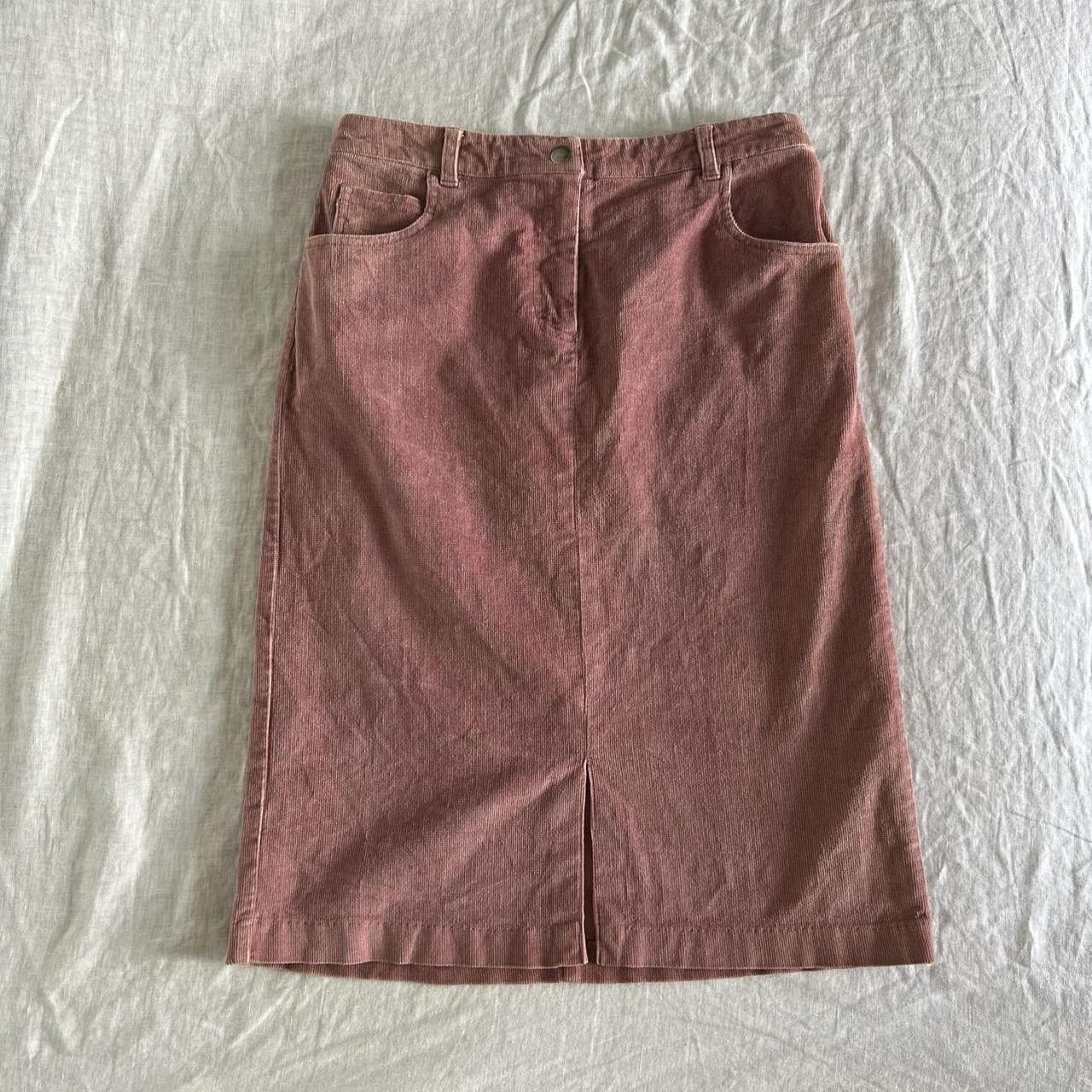 Vintage Pink Corduroy Pencil Skirt Prairie Heirloom Midi 8 S Y2K Cottagecore