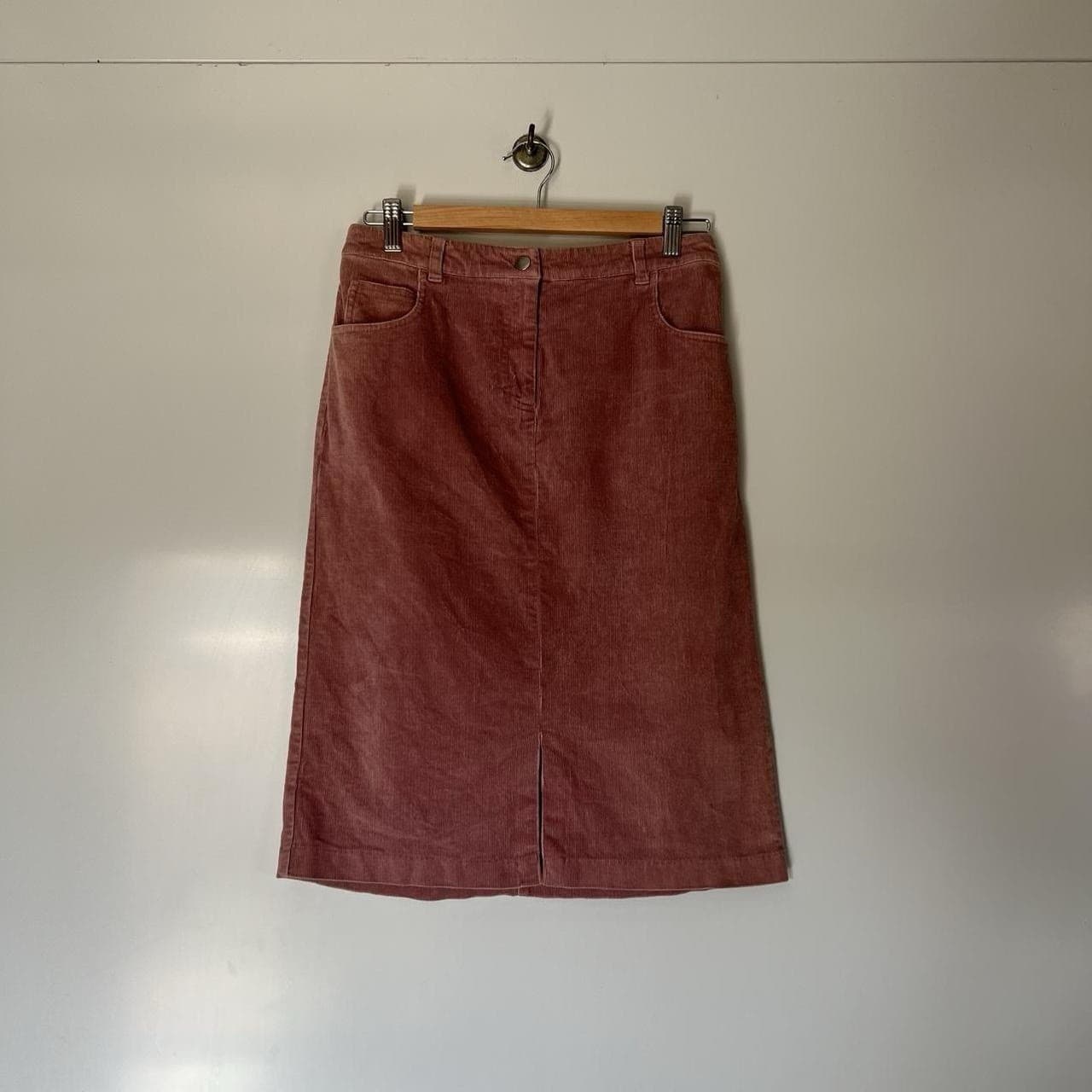 Vintage Pink Corduroy Pencil Skirt Prairie Heirloom Midi 8 S Y2K Cottagecore — photo 4 of 8