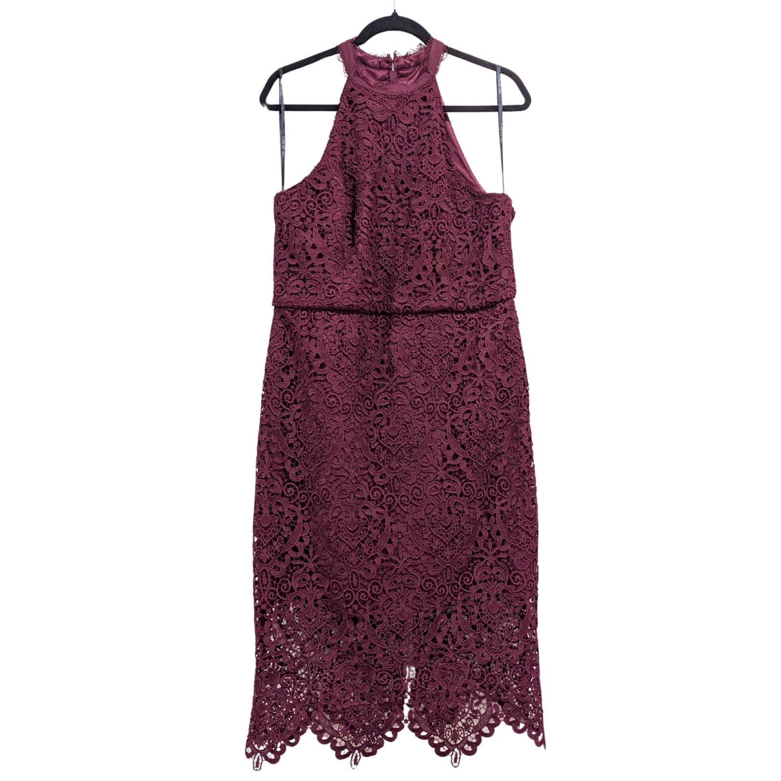 Forever New Dress Burgundy Purple Halter Cocktail Wedding Lace Plus Size Au 16 — photo 2 of 7