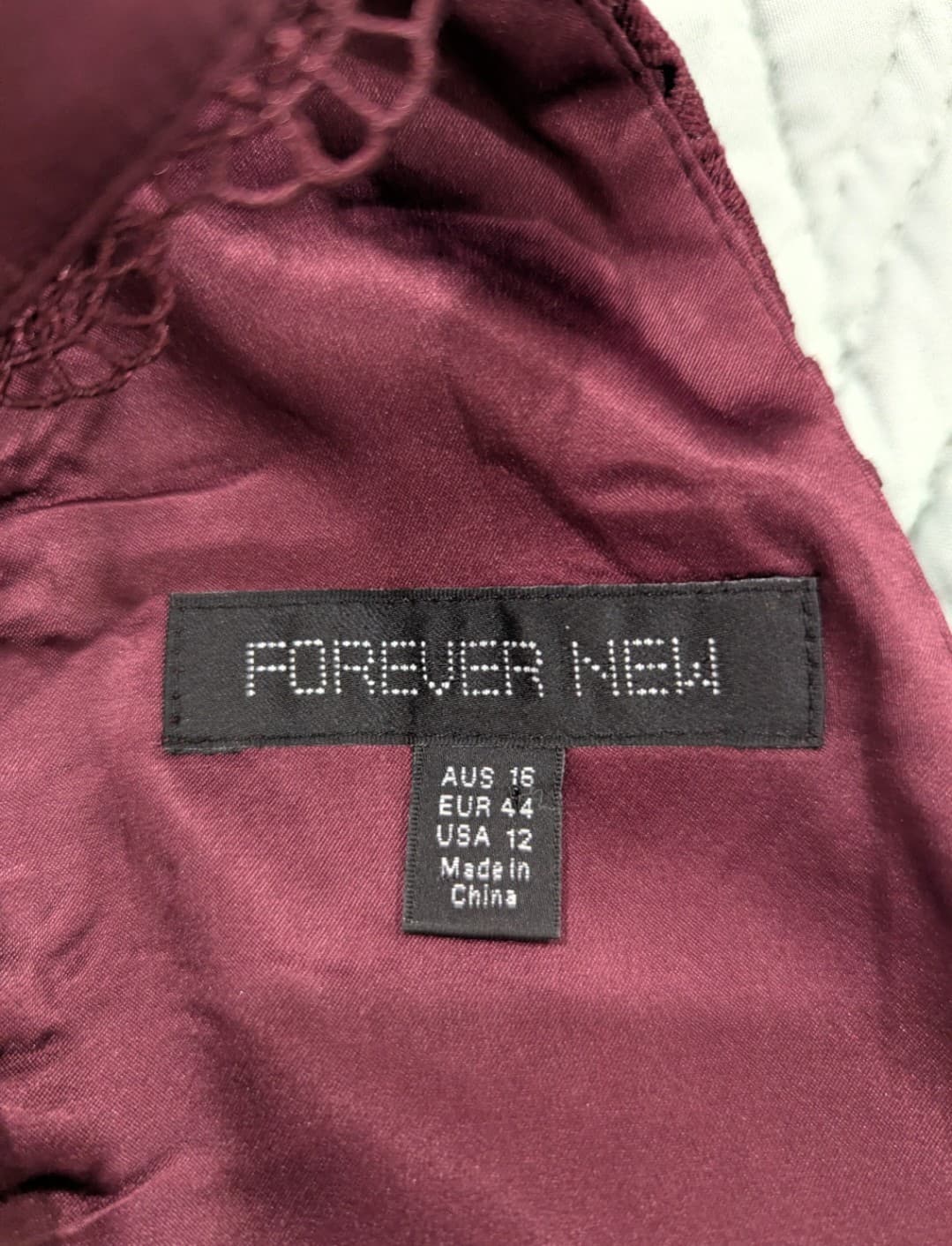 Forever New Dress Burgundy Purple Halter Cocktail Wedding Lace Plus Size Au 16 — photo 6 of 7