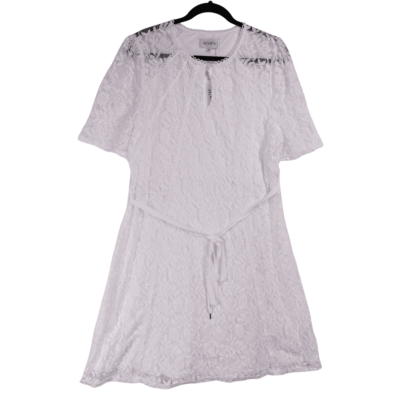 Review White Lace Shift Dress Cocktail Wedding Lace NWT Plus Size 18 US 14 — photo 2 of 12