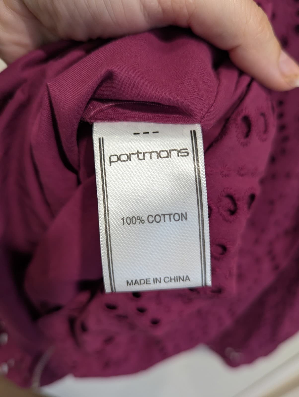 Portmans Dress Broderie Anglaise Zip Front Fit Flare Purple Cotton AUS 10 US 6 — photo 4 of 6