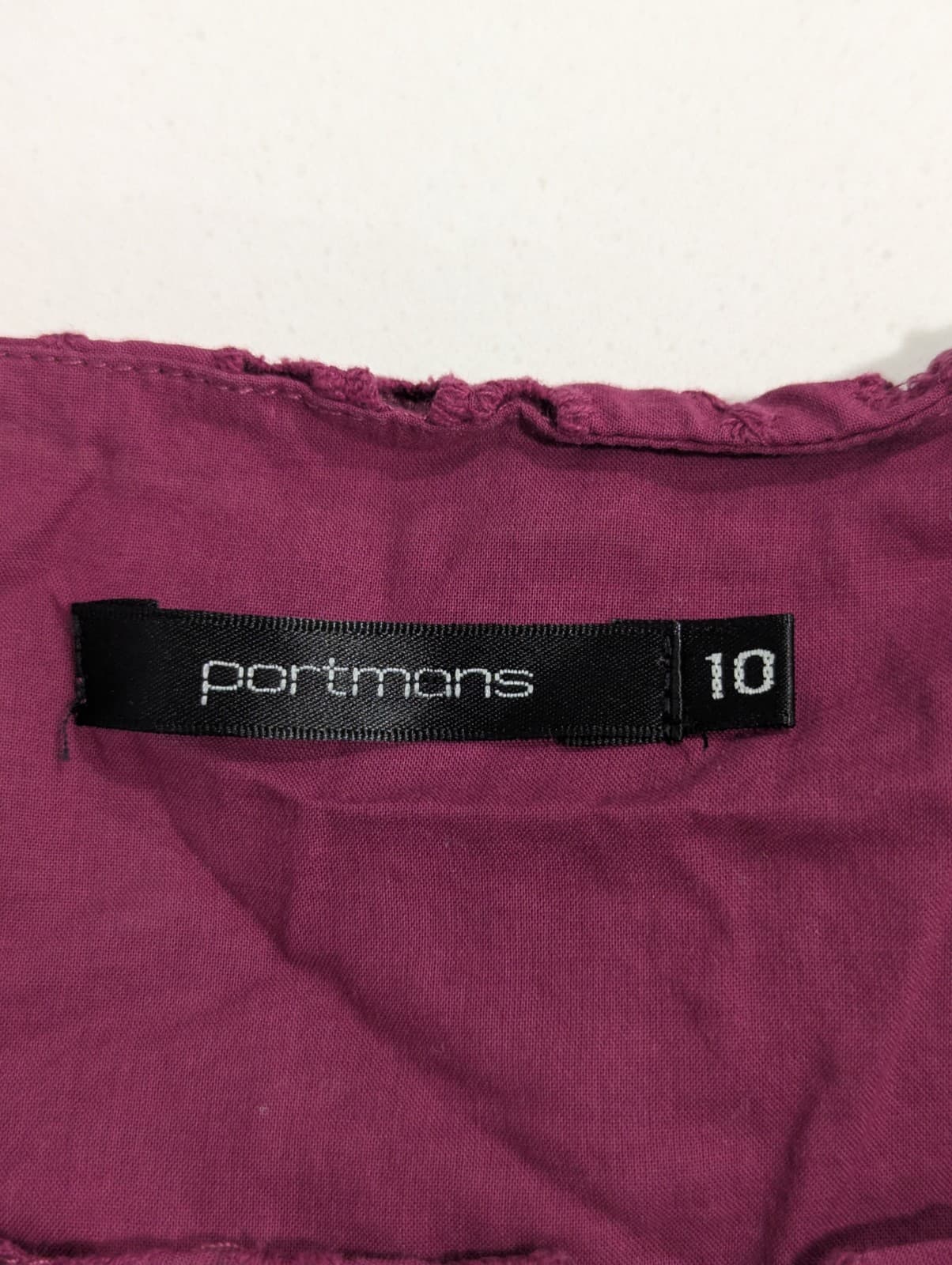 Portmans Dress Broderie Anglaise Zip Front Fit Flare Purple Cotton AUS 10 US 6 — photo 6 of 6