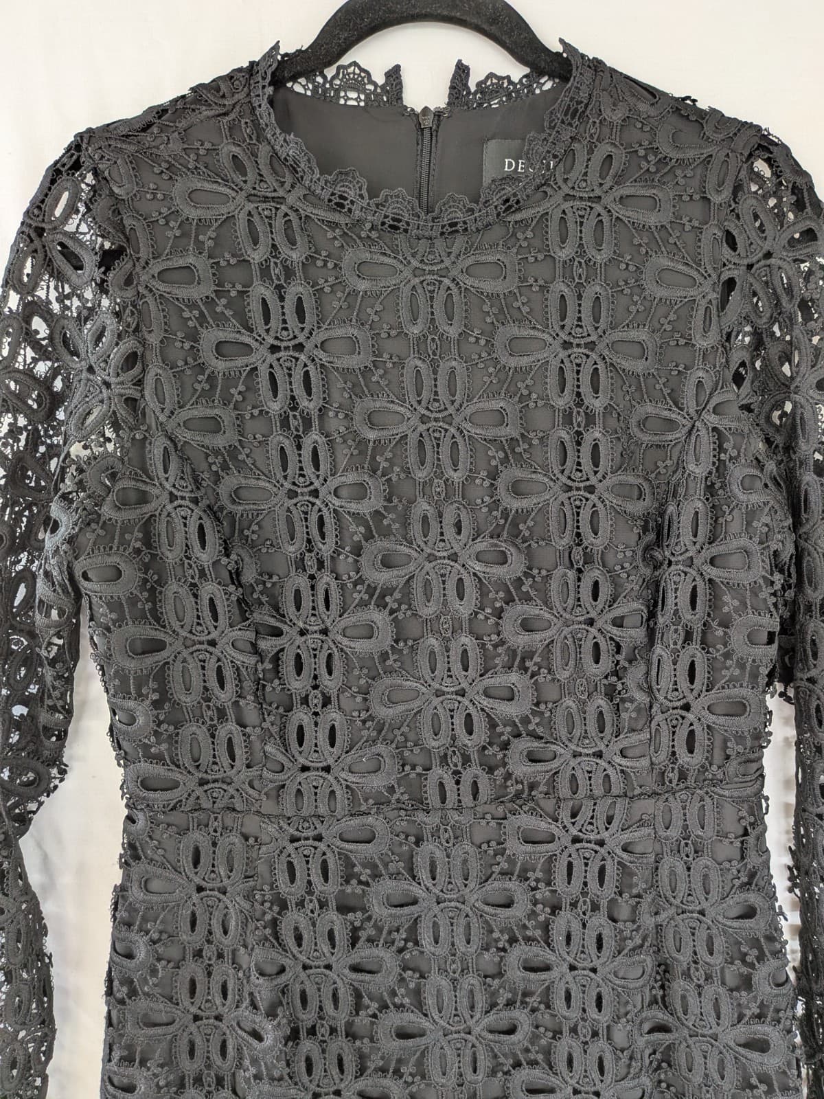Decjuba Lace Dress Black Long Sleeve Mermaid Formal Size 10 AUS 6 US — photo 7 of 16