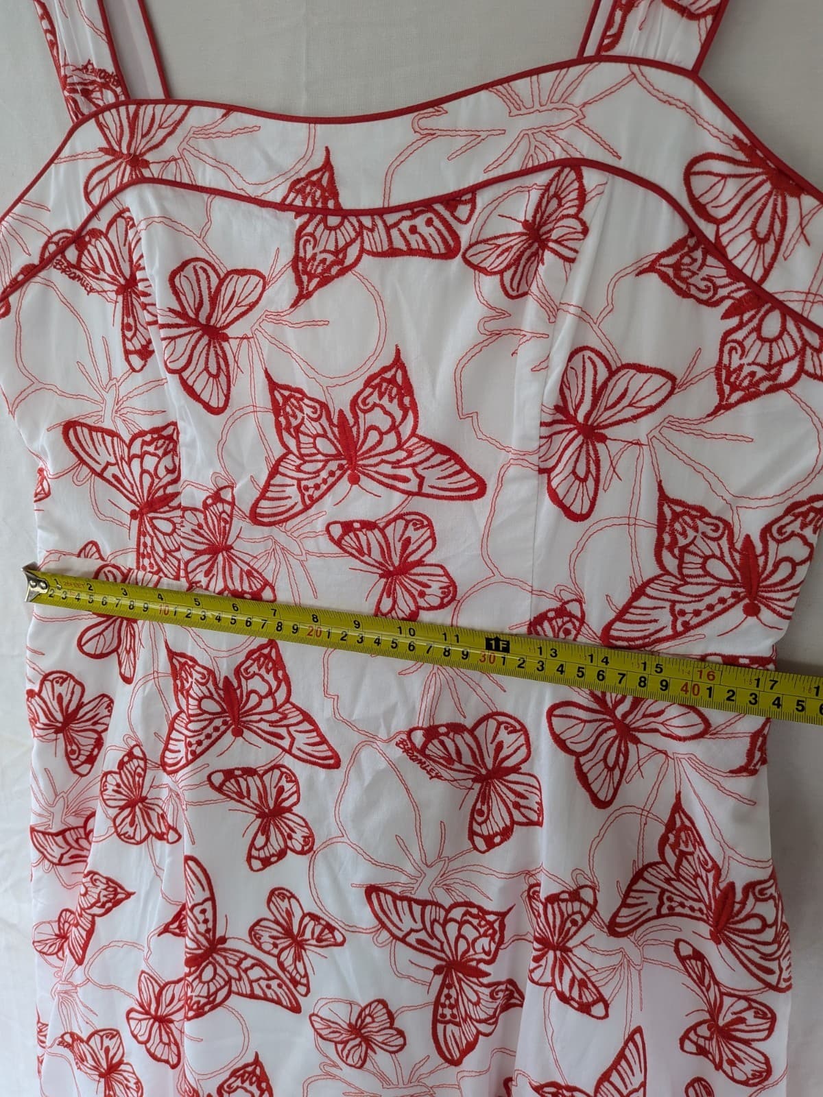 Review x Bromley Dress Red Butterfly Retro Fit Flare Wedding Size 16 — photo 14 of 15