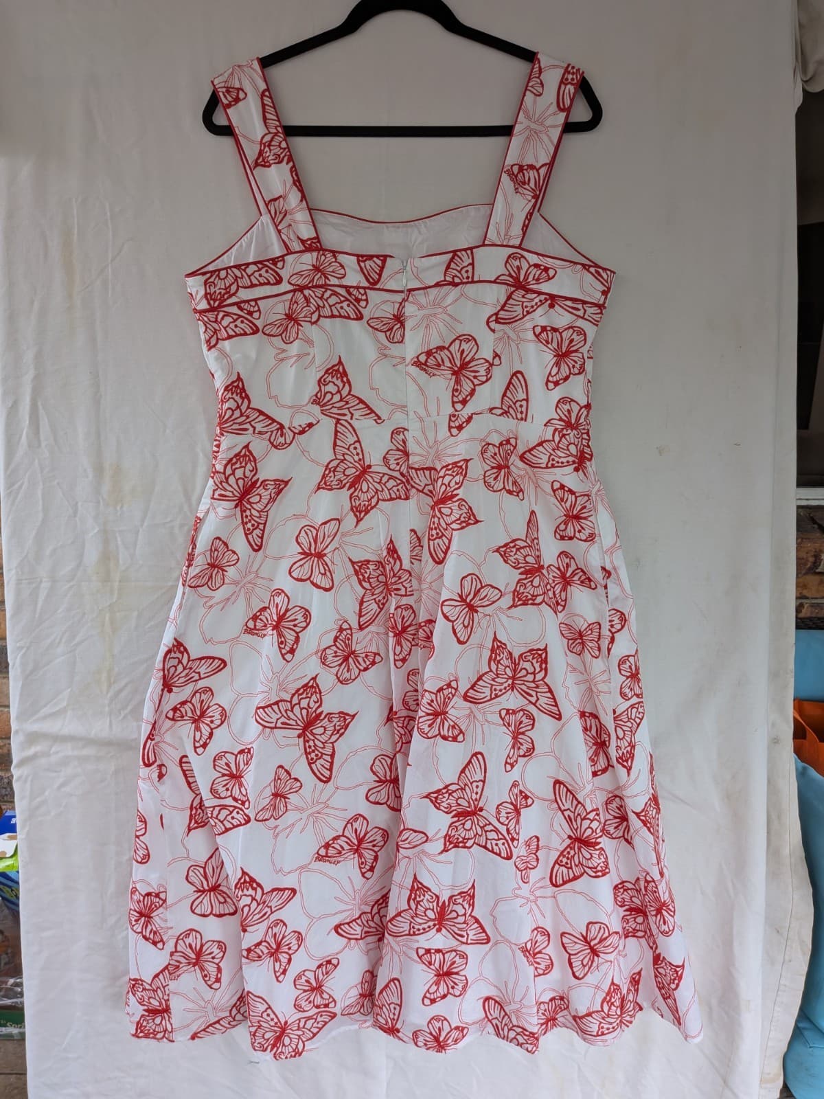 Review x Bromley Dress Red Butterfly Retro Fit Flare Wedding Size 16 — photo 8 of 15