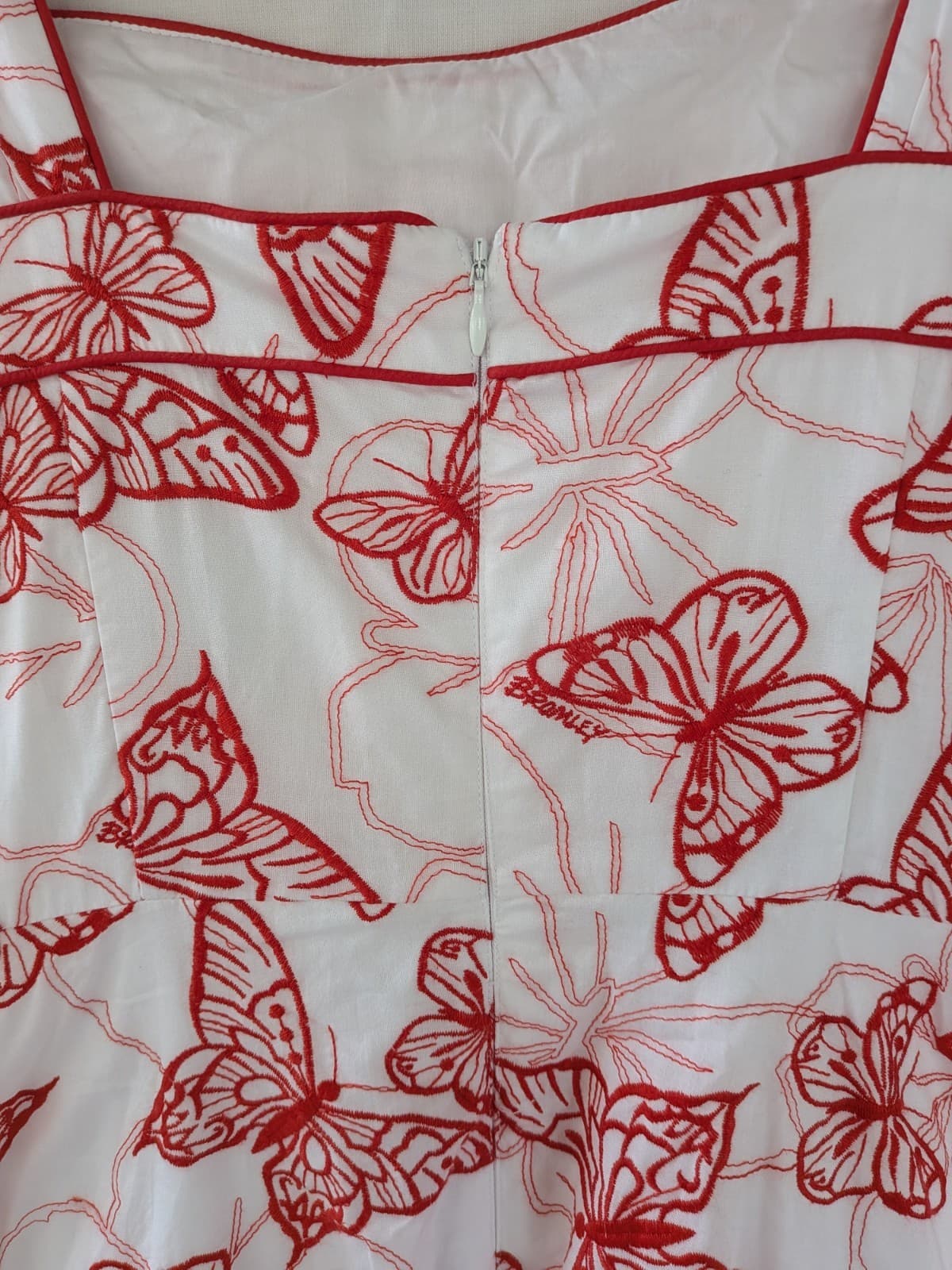 Review x Bromley Dress Red Butterfly Retro Fit Flare Wedding Size 16 — photo 10 of 15