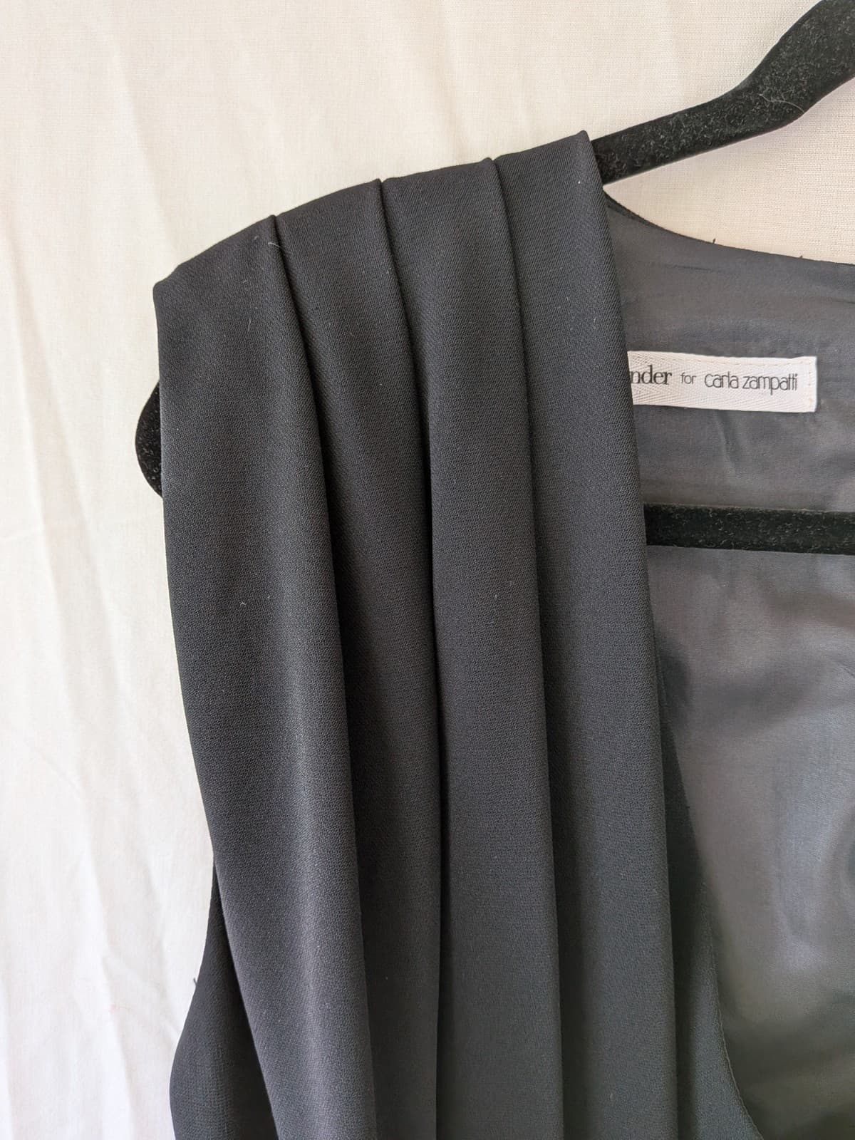 Bianca Spender Carla Zampatti Dress Black Draped V Neck Cocktail Designer AU 8 — photo 6 of 12