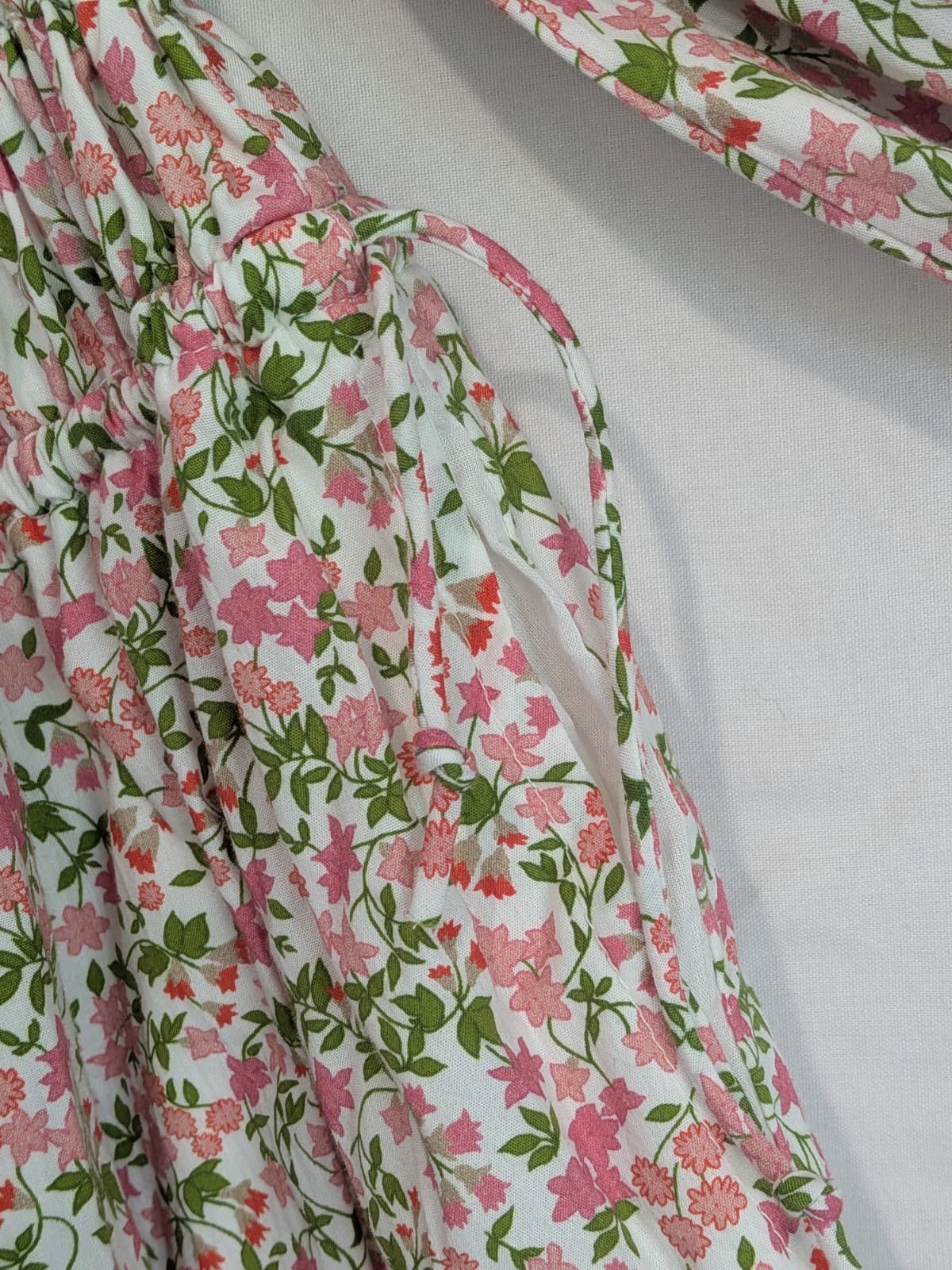 Palm Noosa Floral Mini Dress Cotton Smocked Puff Sleeve Summer Resort Size 6 — photo 8 of 10