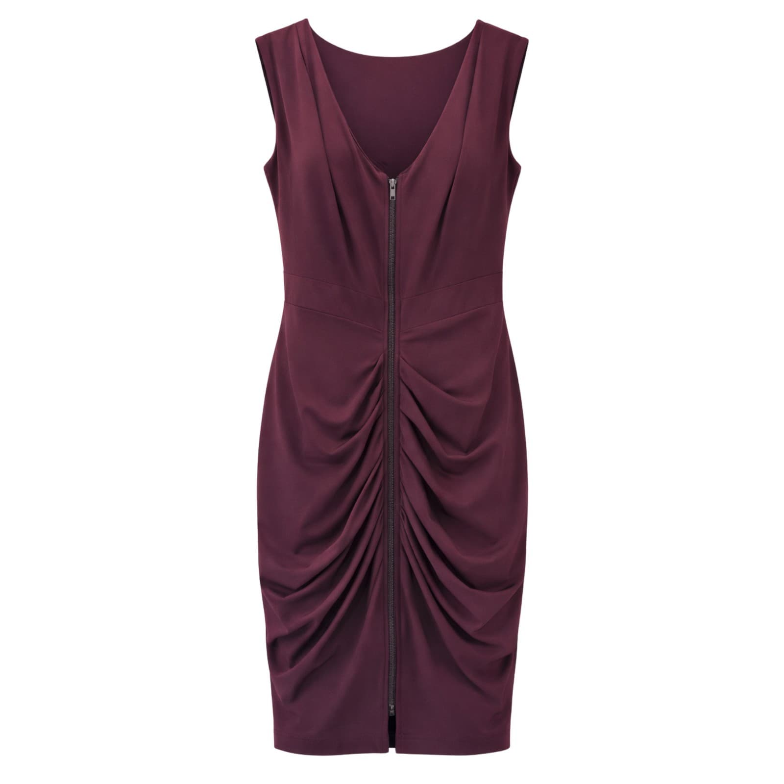 City Chic Dress Burgundy Purple Red Bodycon Sleeveless Zip Plus Size XXS AU 14 — photo 1 of 11