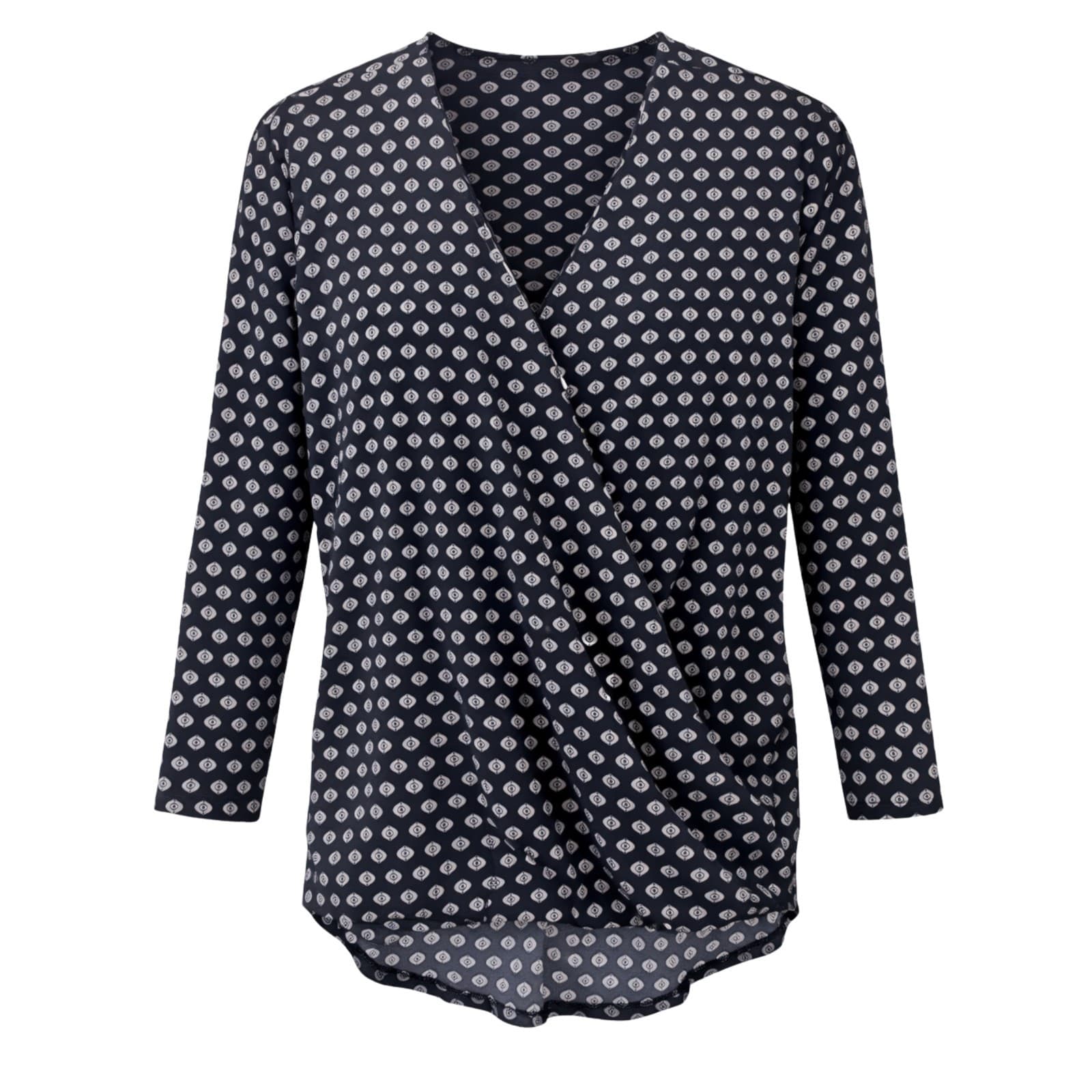 Cynthia Rowley Wrap Style Blouse Top Black White Geometric Workwear Size S AU 8 — photo 1 of 8