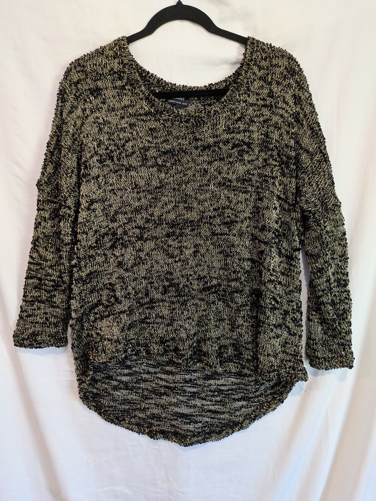 Bardot Knit Jumper AUS 14 US 10 Black Gold Metallic Oversized Party Boho Top — photo 2 of 8