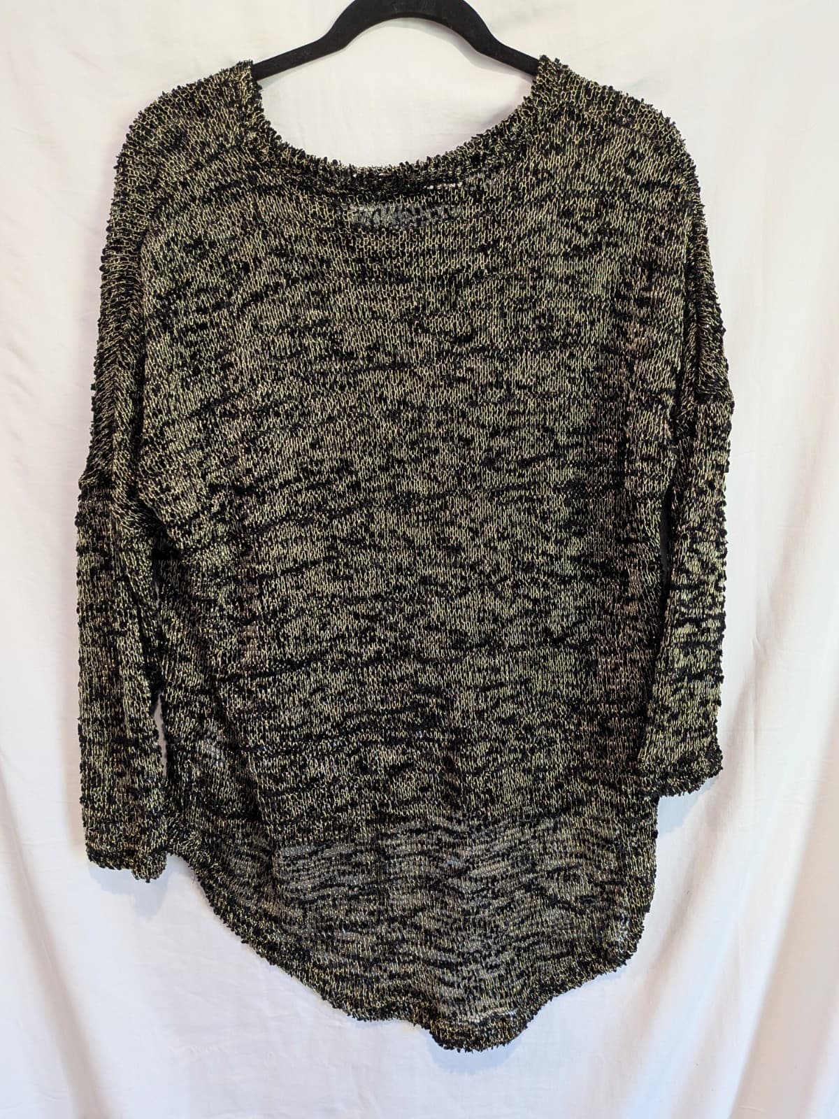 Bardot Knit Jumper AUS 14 US 10 Black Gold Metallic Oversized Party Boho Top — photo 7 of 8
