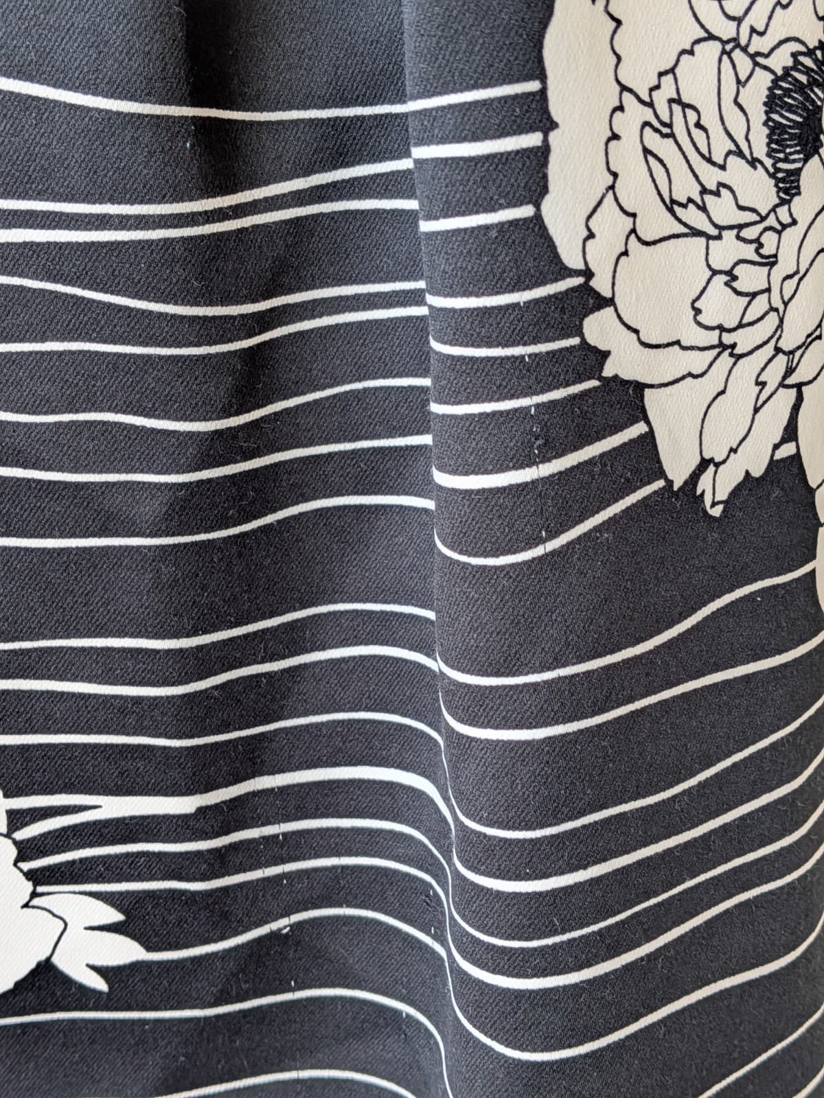 Review Dress Black White Floral Fit Flare Cocktail Office Satin Size Aus 10 Us 6 — photo 6 of 11