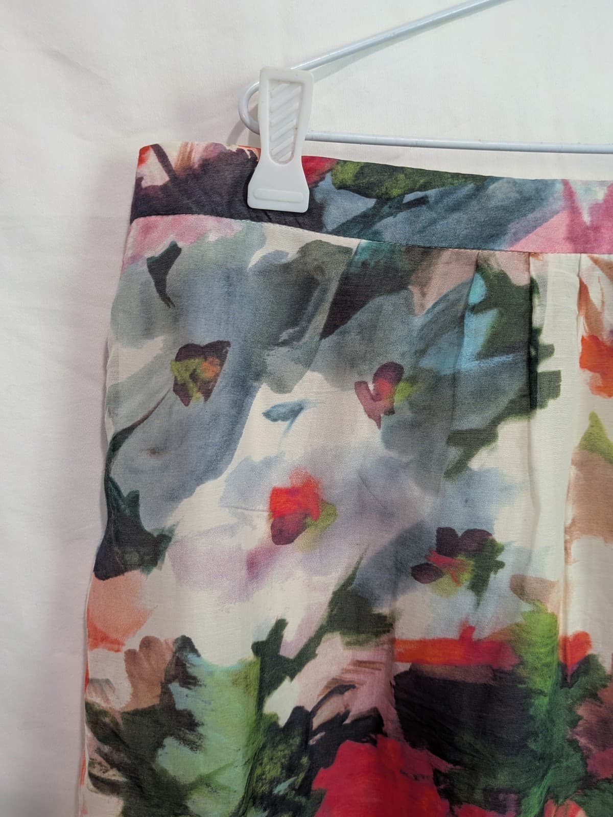 Sportscraft Floral Skirt Size 14 Watercolour Silk Blend Pencil Wedding Classic — photo 4 of 10