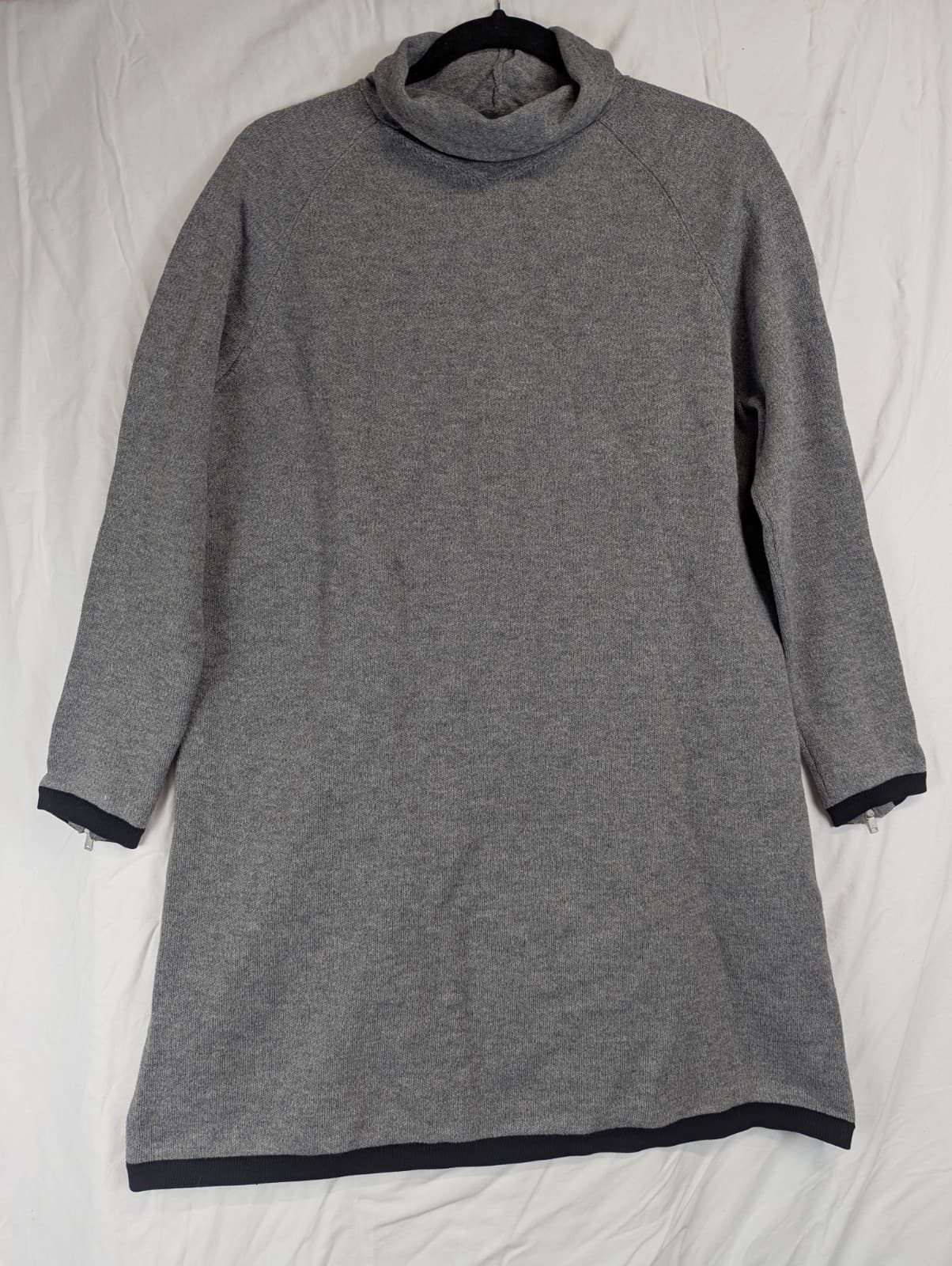 COS Dress Grey Wool Blend Sweater Zip Cuff Long Sleeve Size M Aus 12 — photo 3 of 12