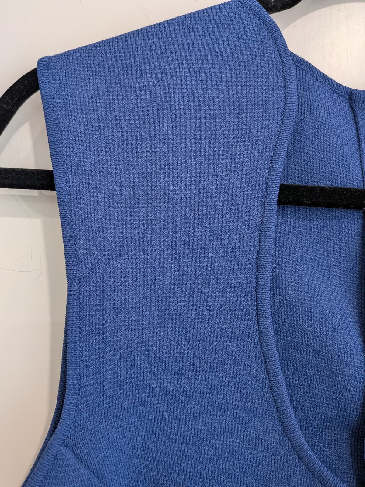 Scanlan Theodore Crepe Knit Scoop Neck Royal Blue Belted Midi Dress L — photo 6 of 13