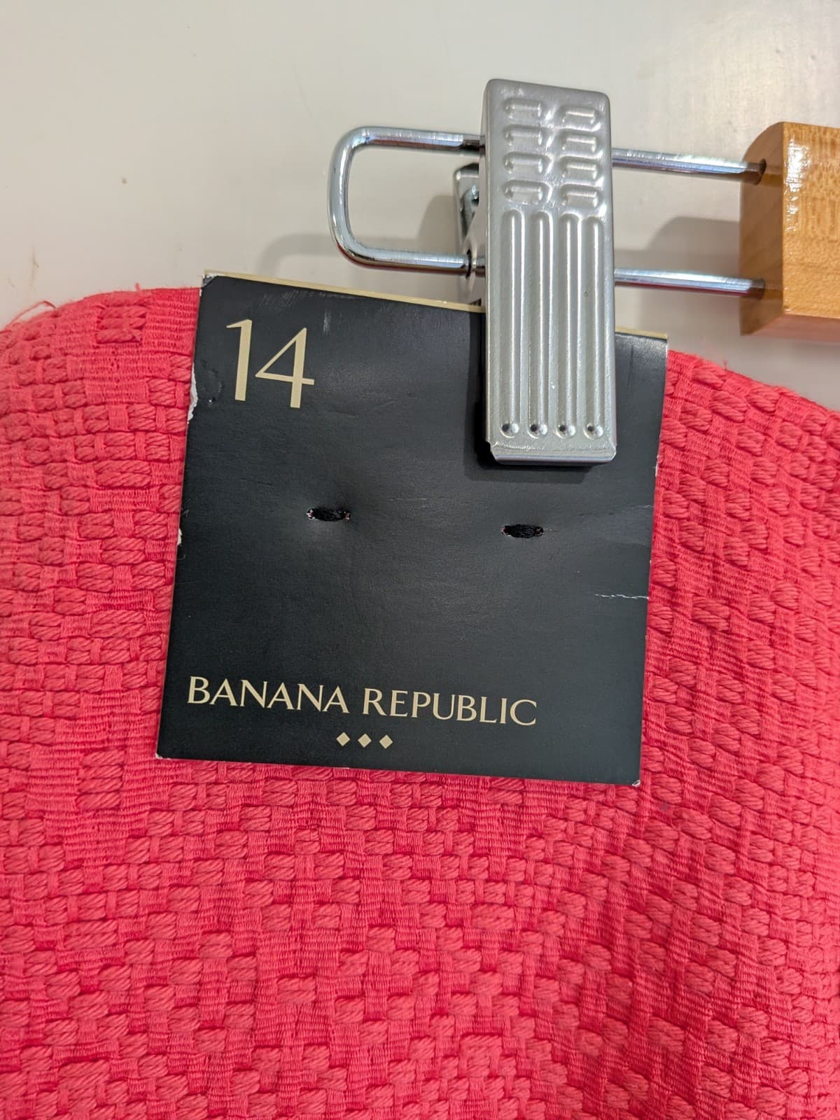 Banana Republic Coral Textured Pencil Skirt Cotton Blend Size 14 Office Career — photo 7 of 8