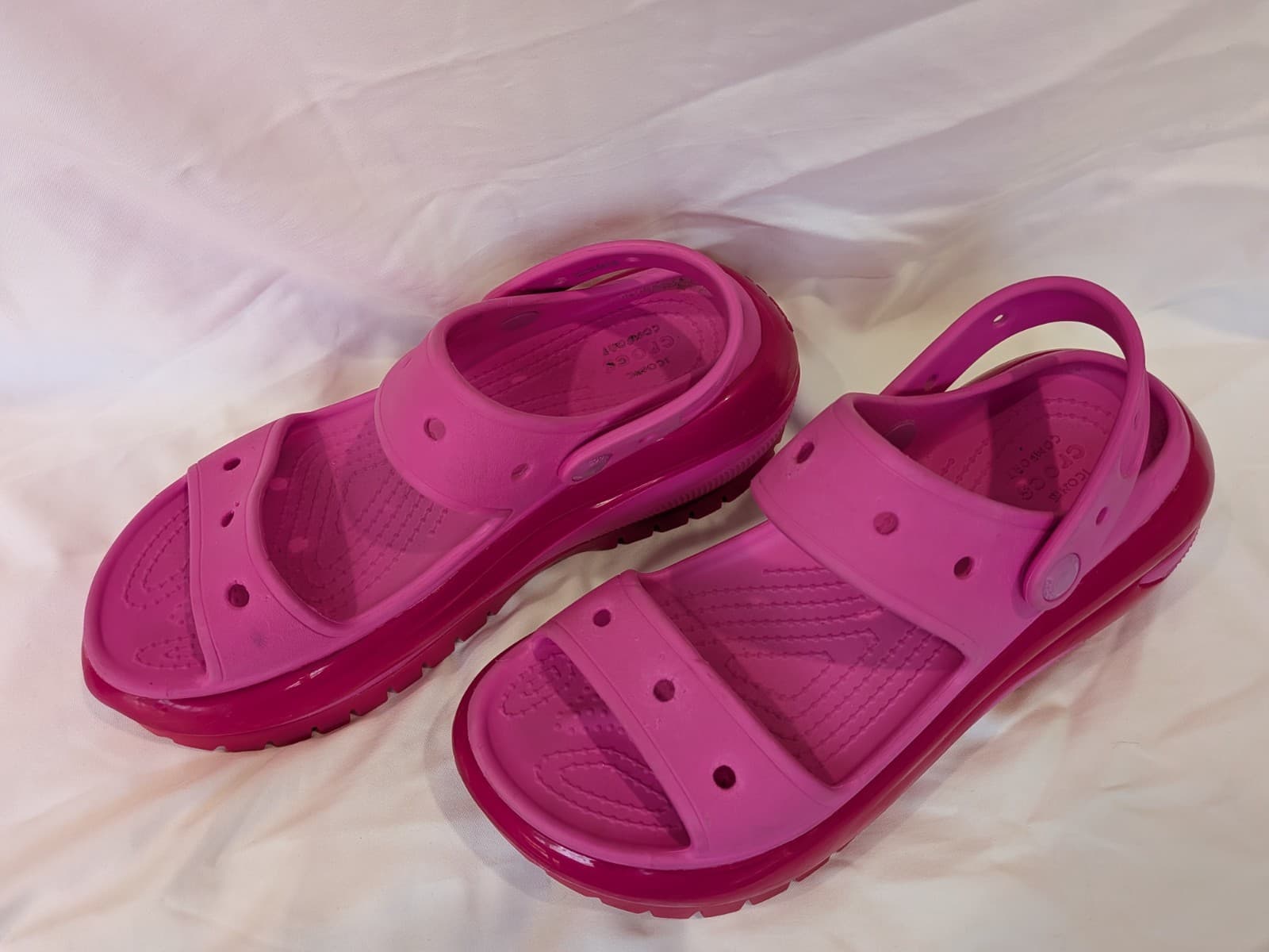 Crocs Classic Crush Sandals Pink Platform Narrow Fit Womens US 8 EU 38-39 — photo 5 of 13