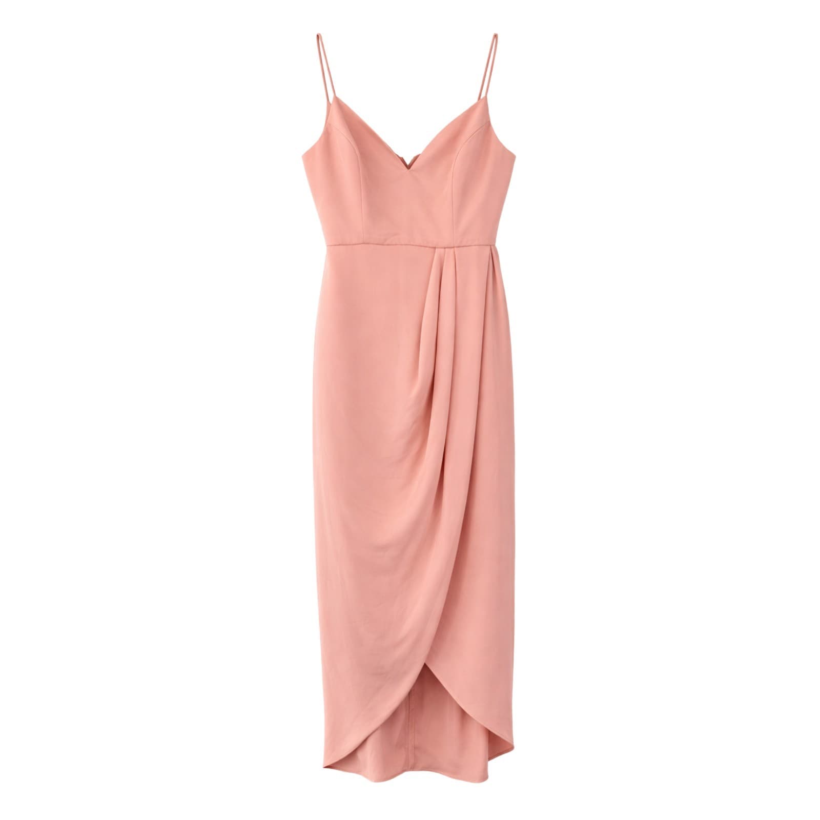 Shona Joy Midi Dress Blush Pink Wrap Style Slip Cocktail Wedding Size 12 — photo 1 of 10