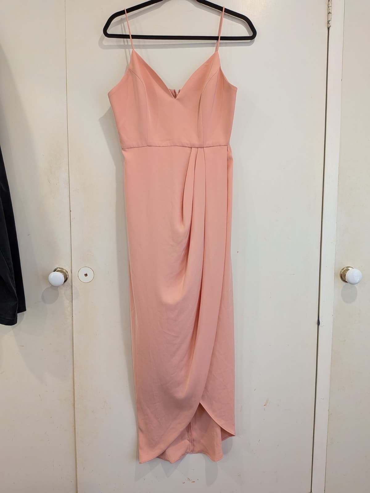 Shona Joy Midi Dress Blush Pink Wrap Style Slip Cocktail Wedding Size 12 — photo 2 of 10