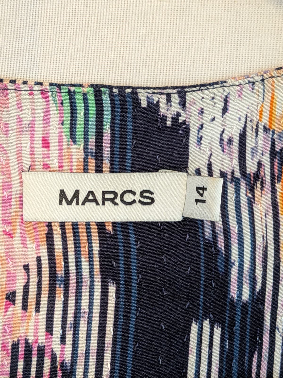 Marcs Floral Wrap Dress Sleeveless V Neck Tie Waist Navy Multicolour AU 14 US 10 — photo 8 of 12
