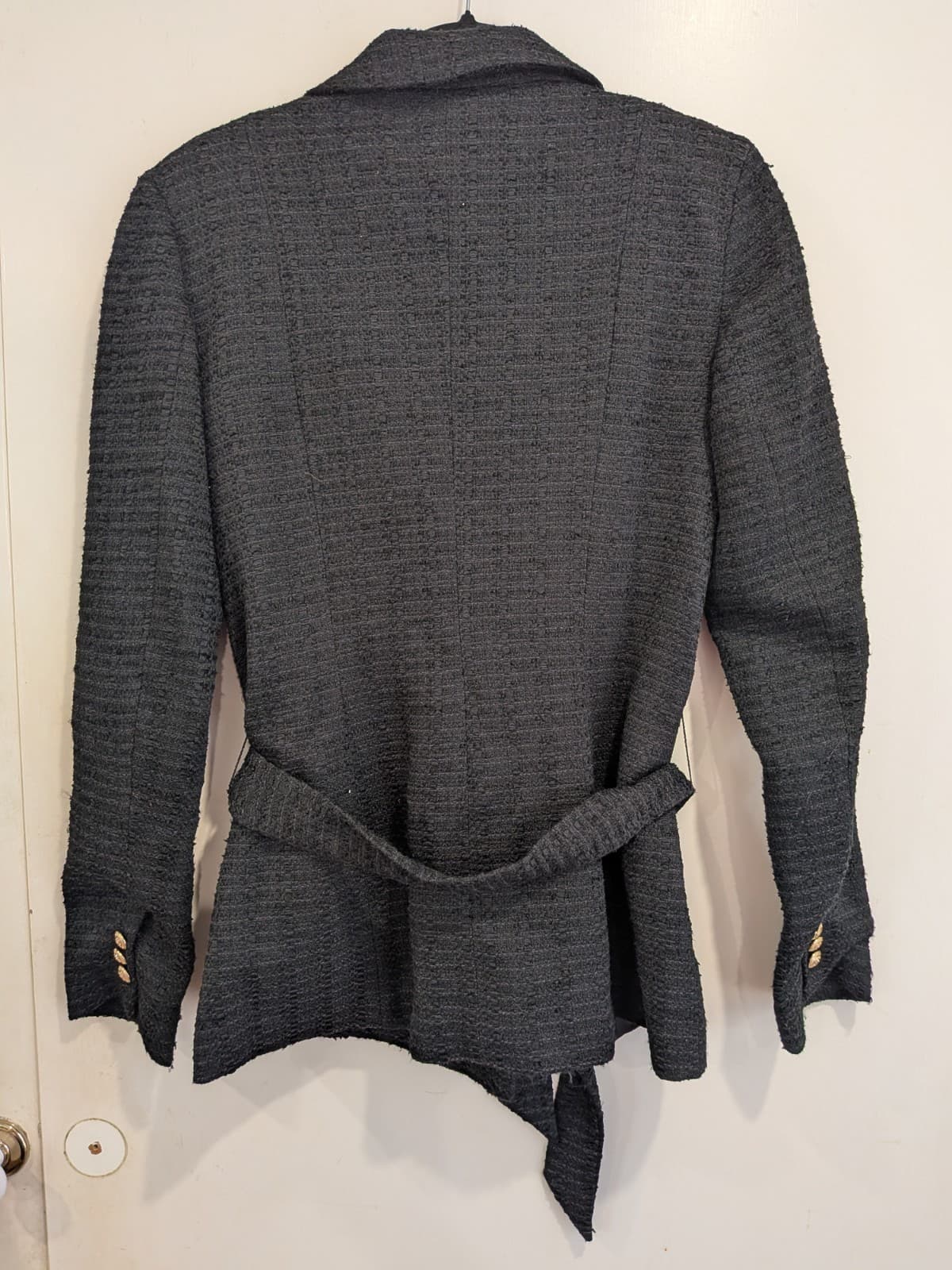 Kookai Blazer Jacket Black Belted Double Breasted Work Size 38 AU 8 — photo 8 of 9