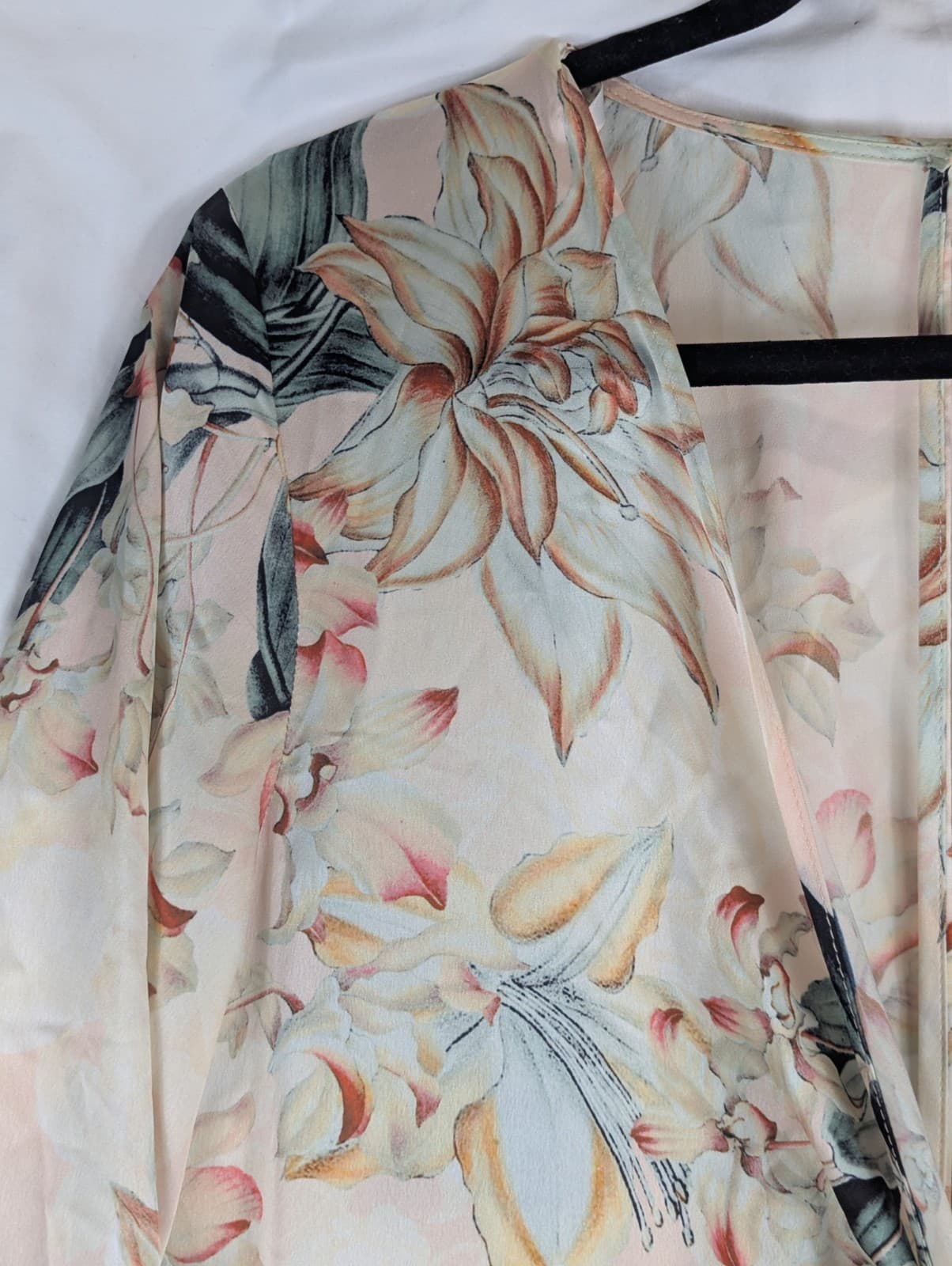 Sheike Floral Midi Dress AUS 12 US 8 Pink A Line Long Sleeve Cocktail Garden — photo 6 of 9